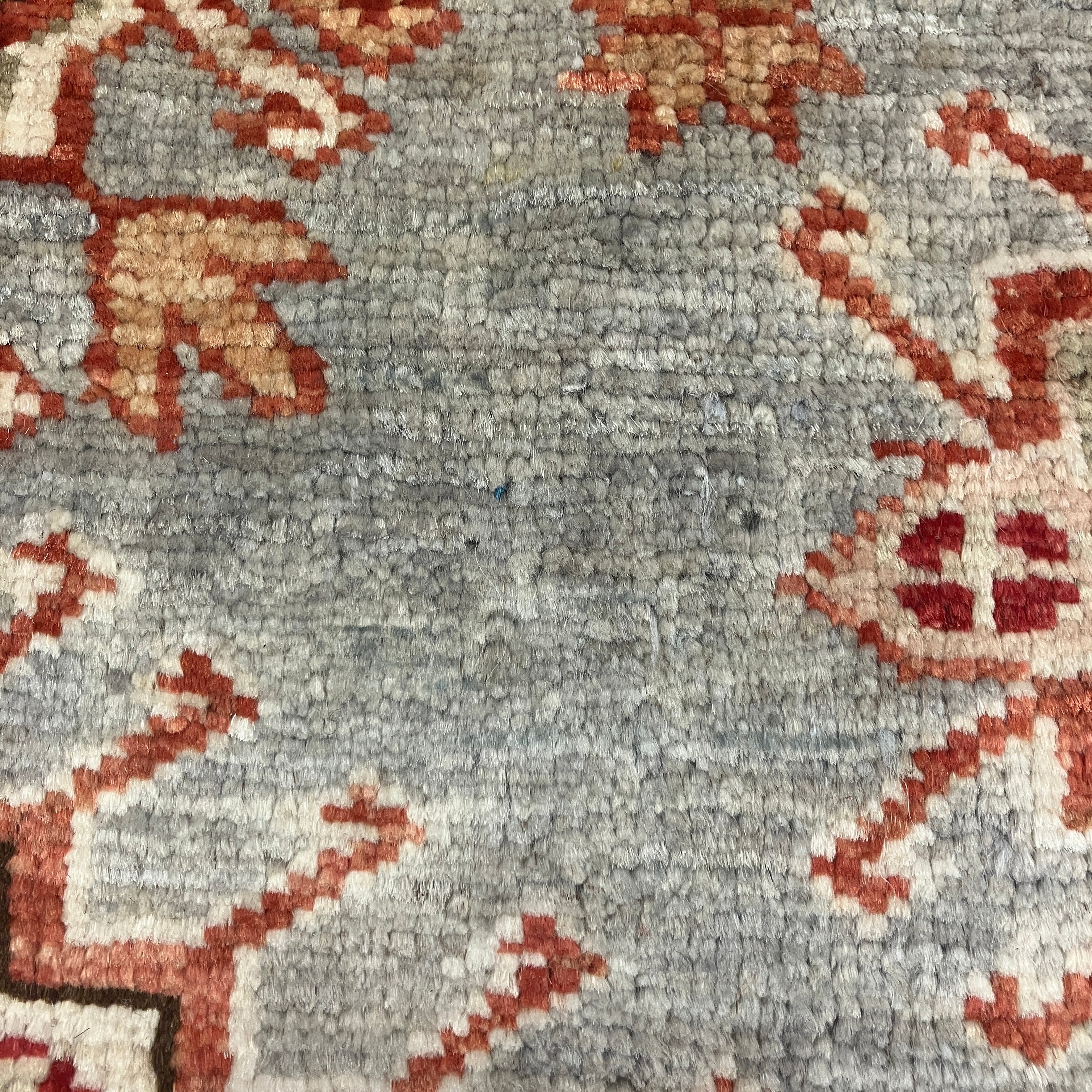 Kazak - 6' 01" x 6' 02" - Grey & Orange Square - Hand Knotted Wool Area Rug - Traditional