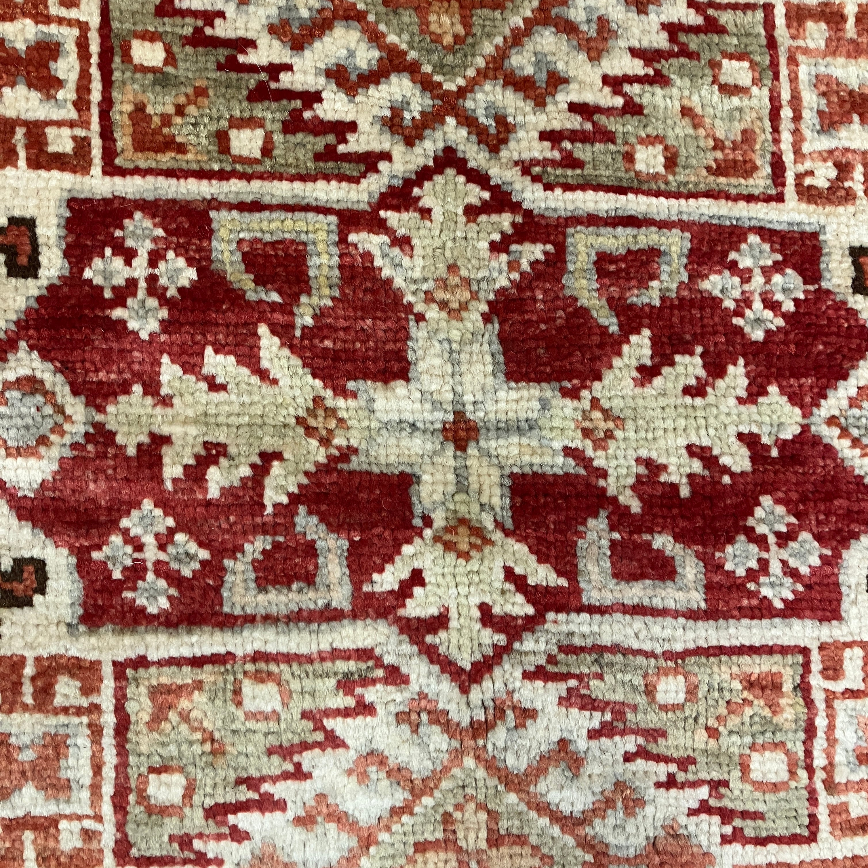 Kazak - 6' 01" x 6' 02" - Grey & Orange Square - Hand Knotted Wool Area Rug - Traditional