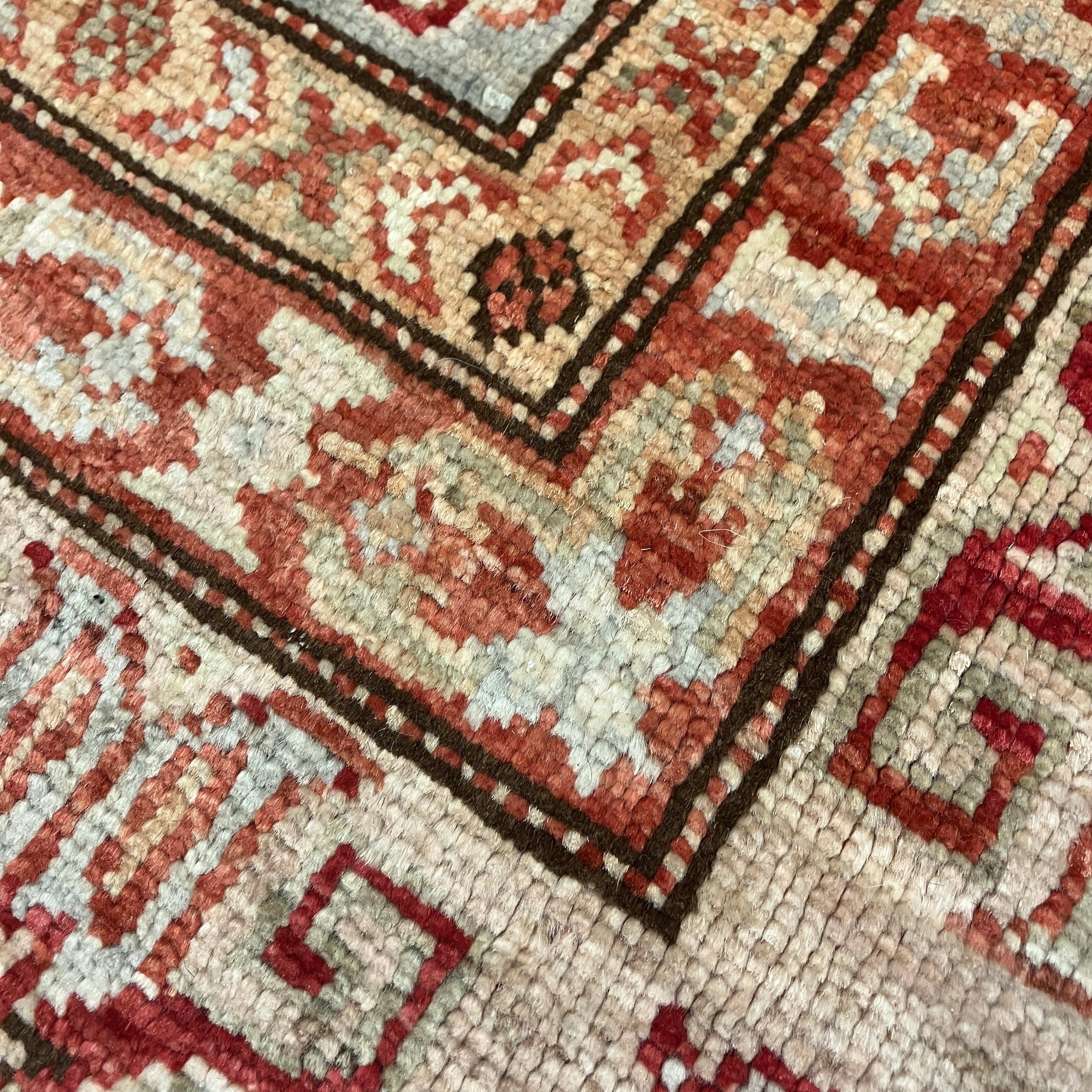 Kazak - 6' 01" x 6' 02" - Grey & Orange Square - Hand Knotted Wool Area Rug - Traditional