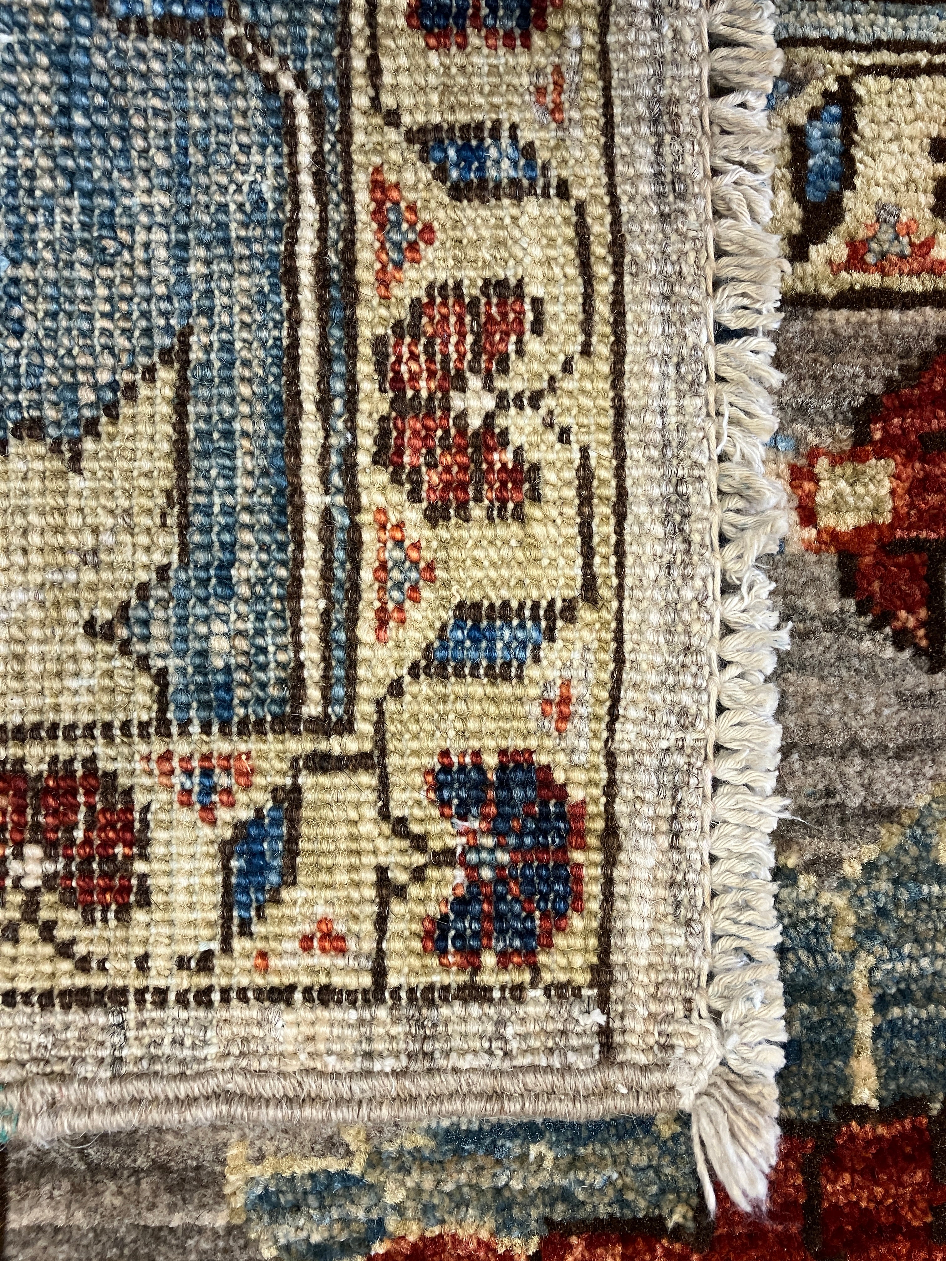 Aryana - 7' 05" x 9' 11" - Grey Blue Rust - Hand Knotted Aryana Area Rug - Traditional Classic Rug