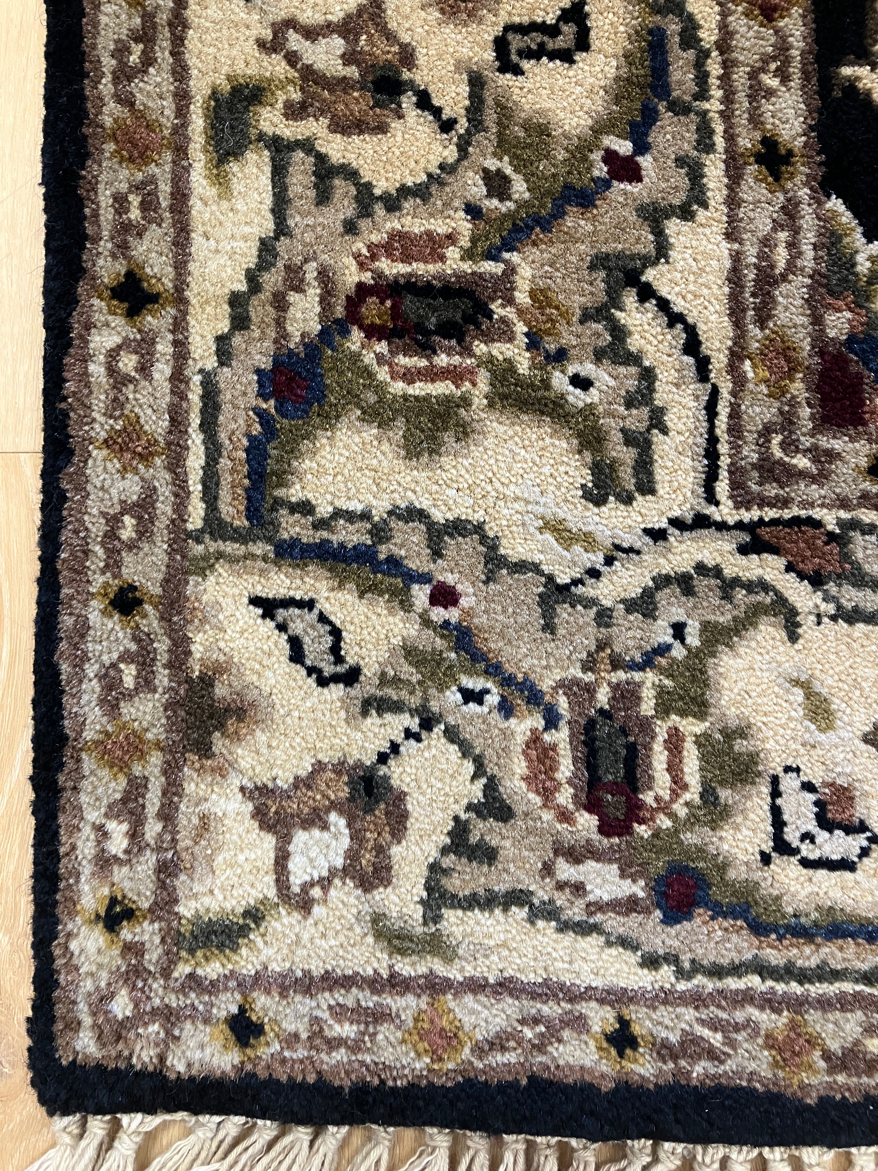 Royal Jaipur - 3' 02" x 5' 00" - Multicolor & Black - Hand Knotted Wool Area Rug - Traditional Classic Rug