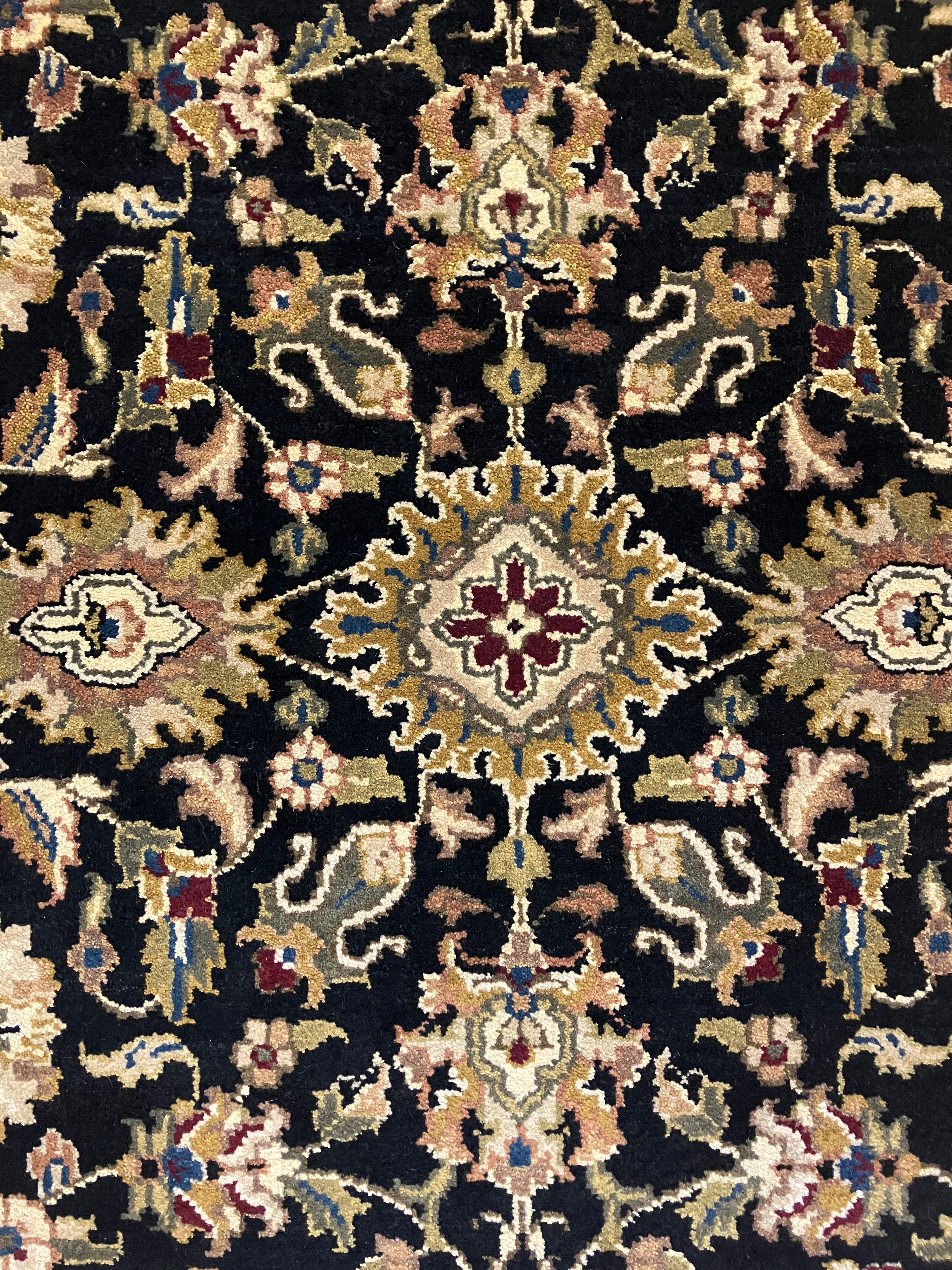 Royal Jaipur - 3' 02" x 5' 00" - Multicolor & Black - Hand Knotted Wool Area Rug - Traditional Classic Rug