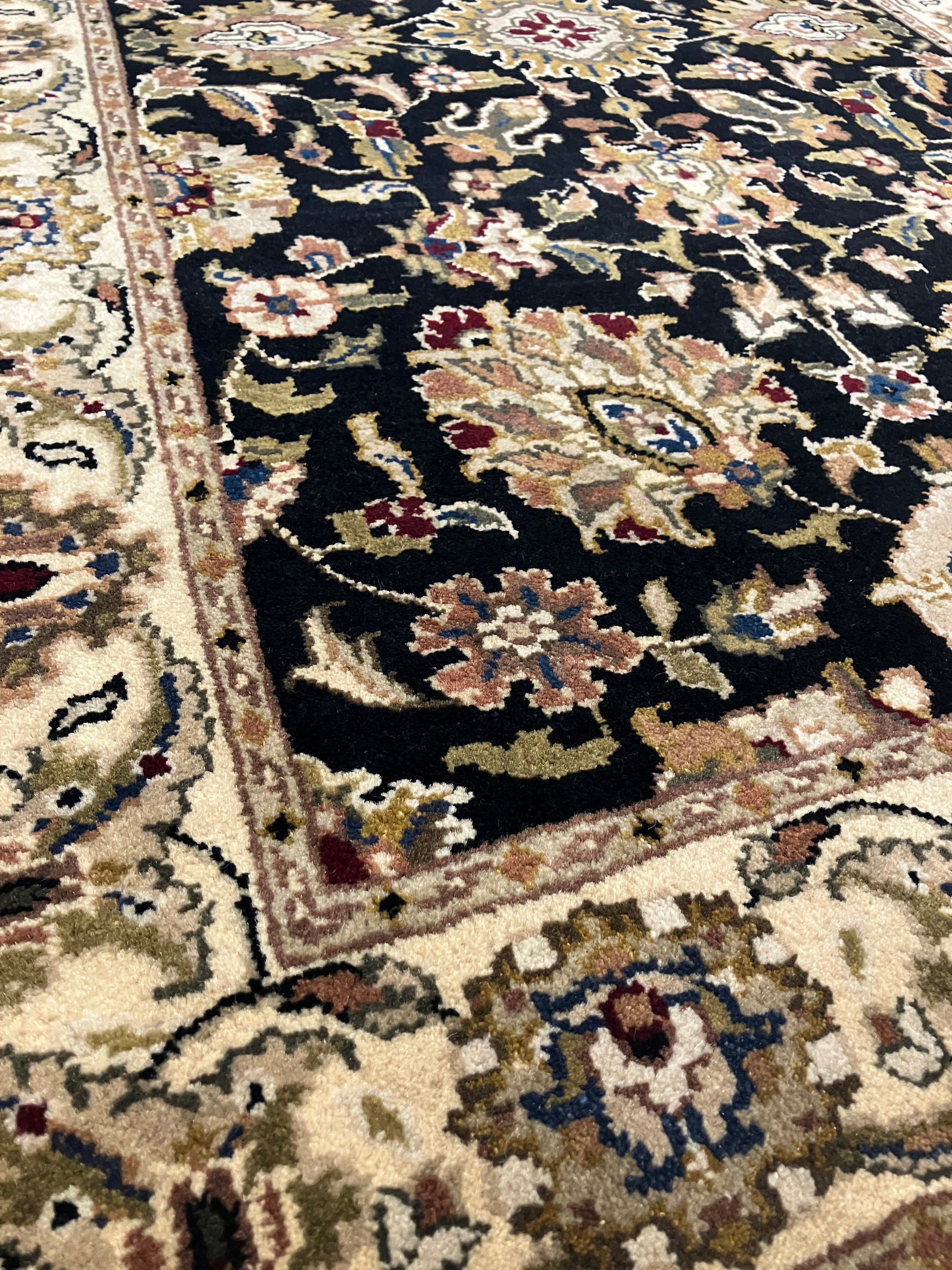 Royal Jaipur - 3' 02" x 5' 00" - Multicolor & Black - Hand Knotted Wool Area Rug - Traditional Classic Rug