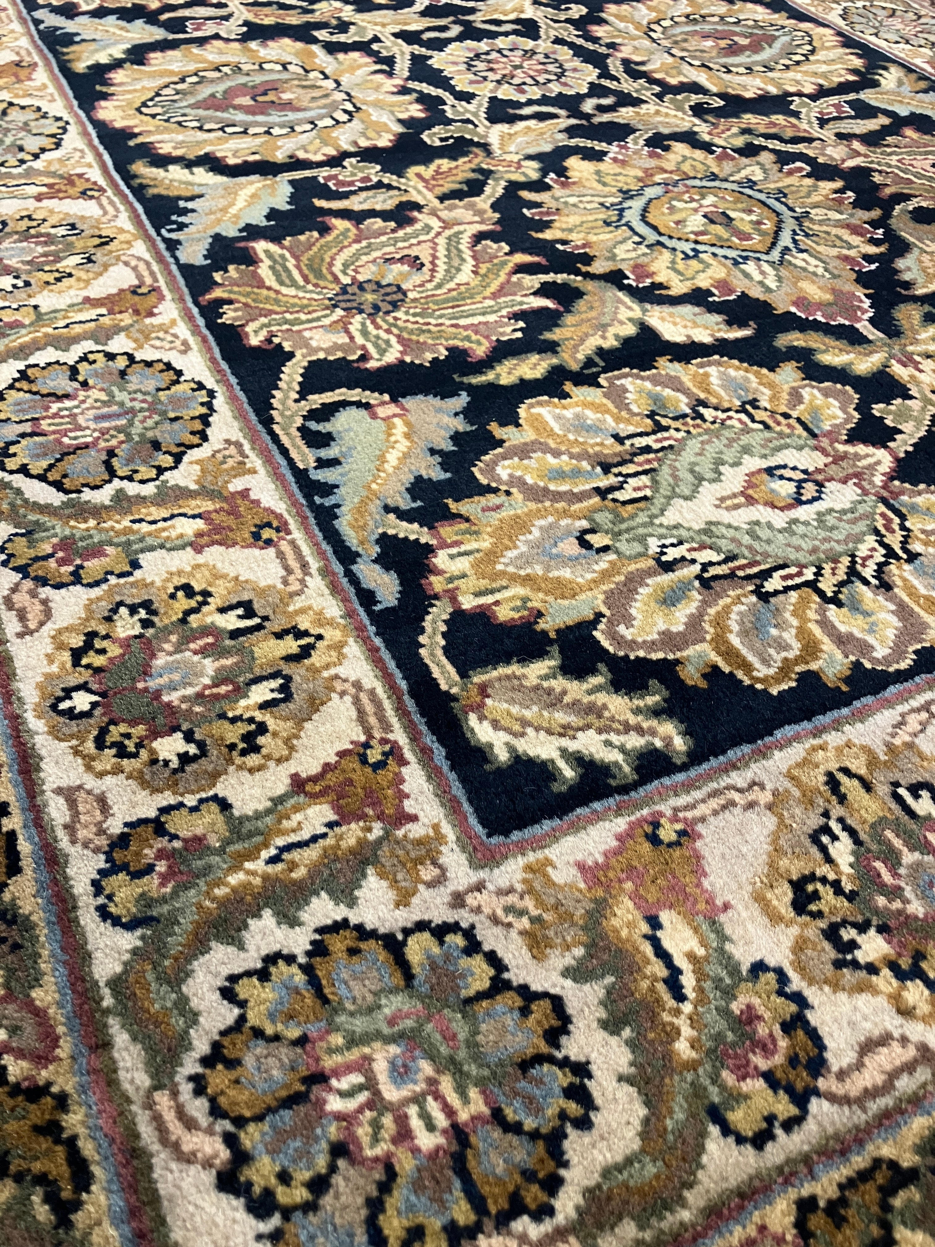 Royal Jaipur - 3' 03" x 5' 00" - Multicolor & Black - Hand Knotted Wool Area Rug - Traditional Classic Rug