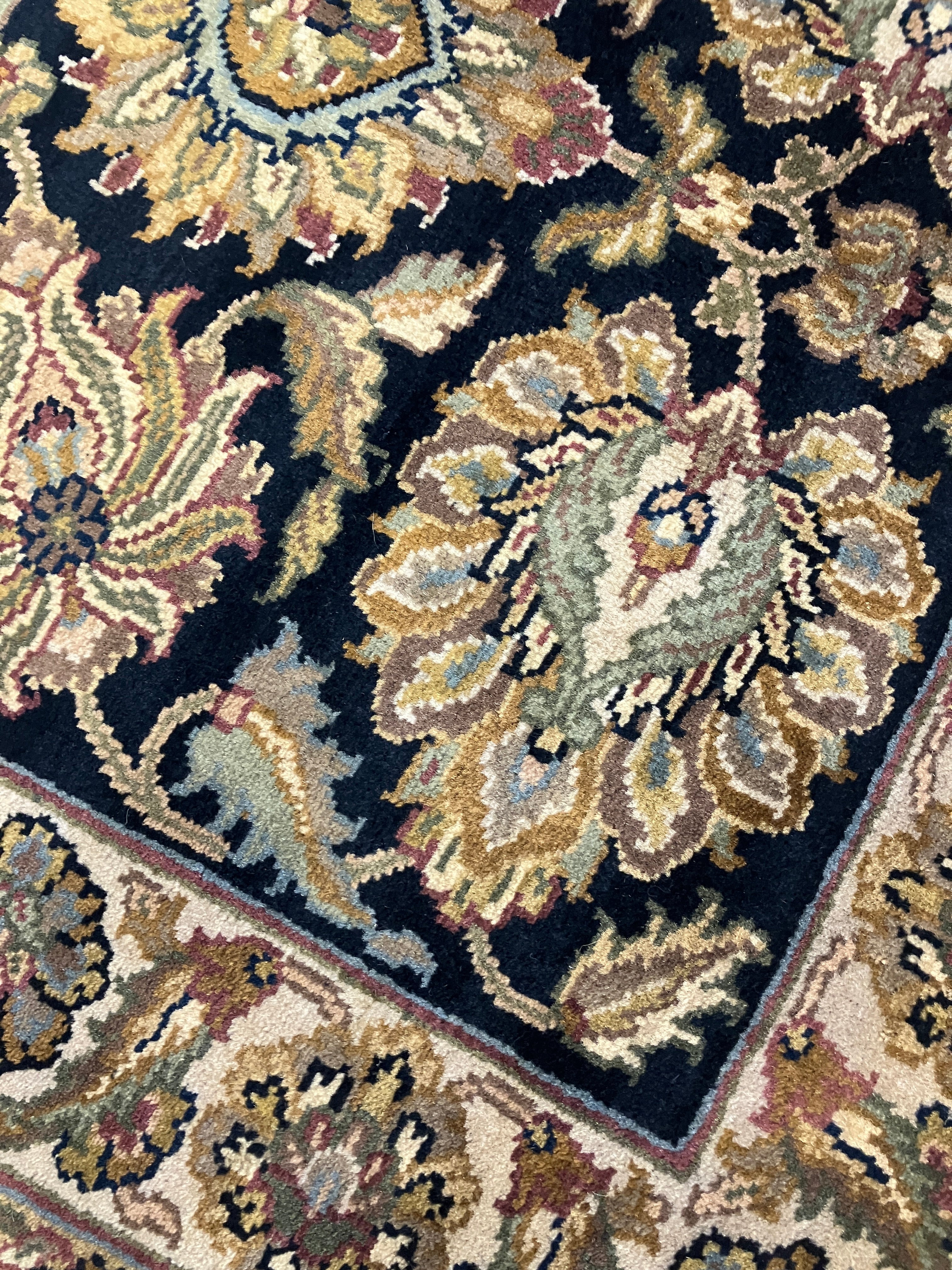 Royal Jaipur - 3' 03" x 5' 00" - Multicolor & Black - Hand Knotted Wool Area Rug - Traditional Classic Rug