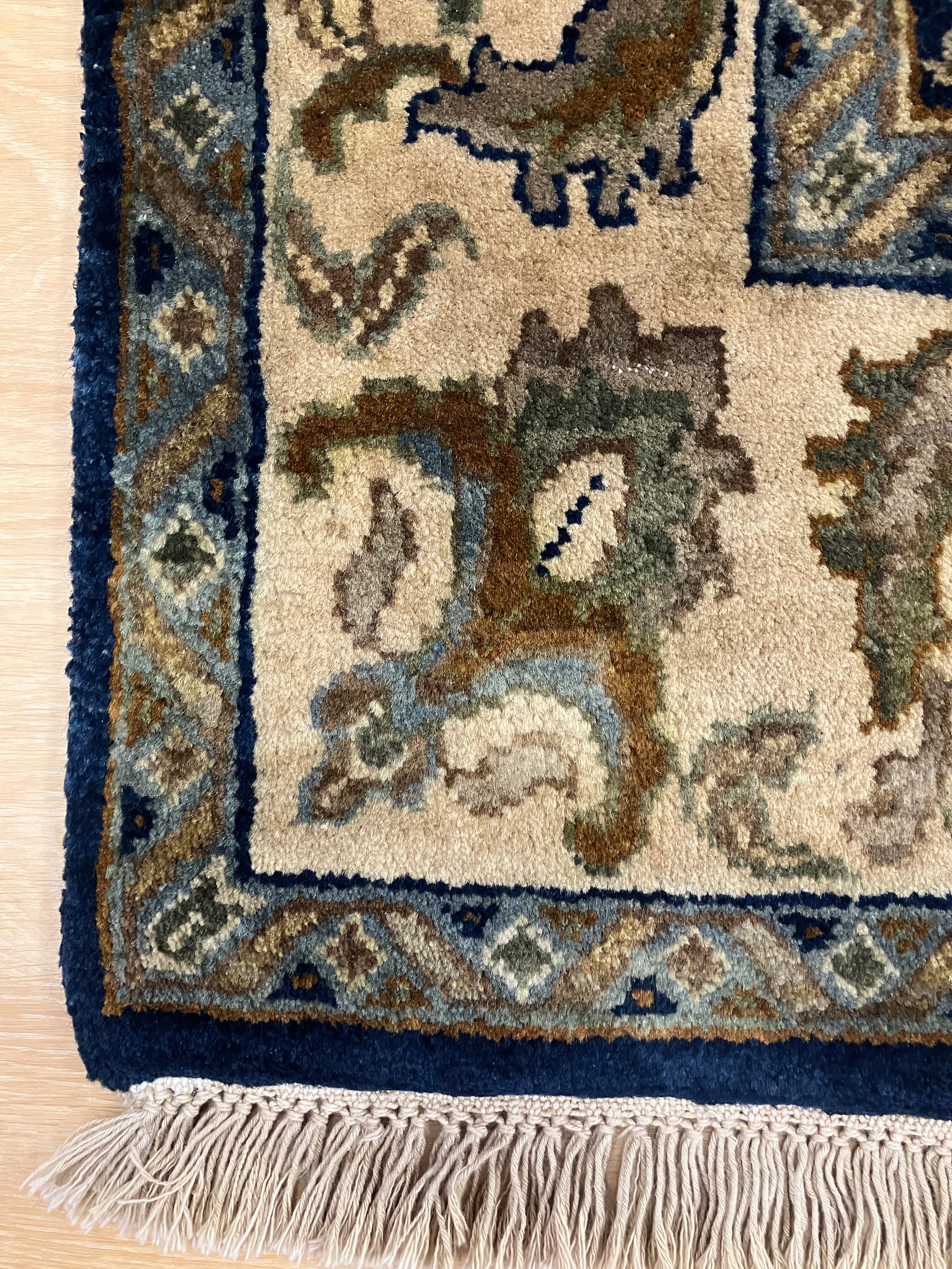 Royal Jaipur - 4' 00" x 6' 01" - Multicolor & Blue - Hand Knotted Wool Rug - Traditional Classic Rug
