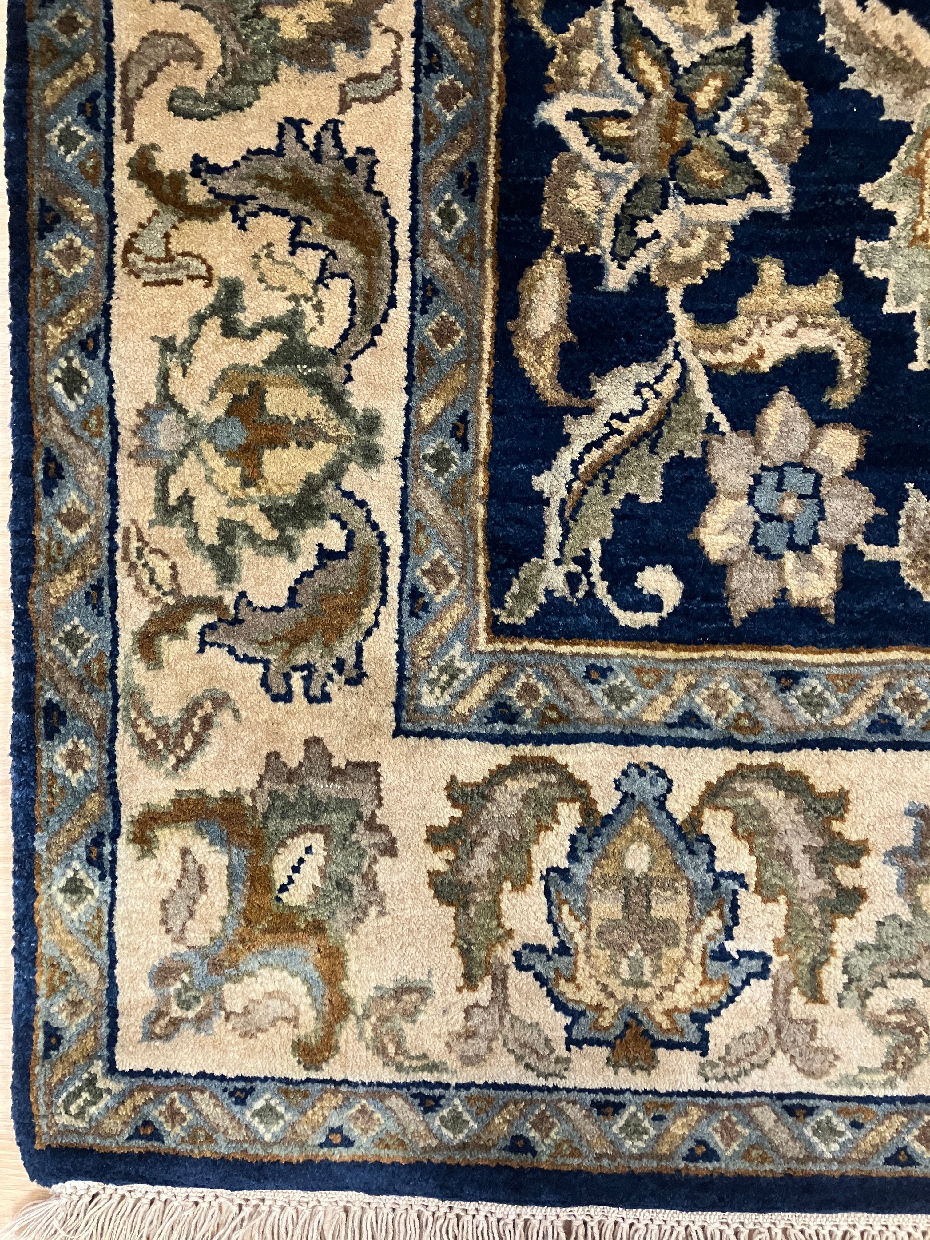 Royal Jaipur - 4' 00" x 6' 01" - Multicolor & Blue - Hand Knotted Wool Rug - Traditional Classic Rug