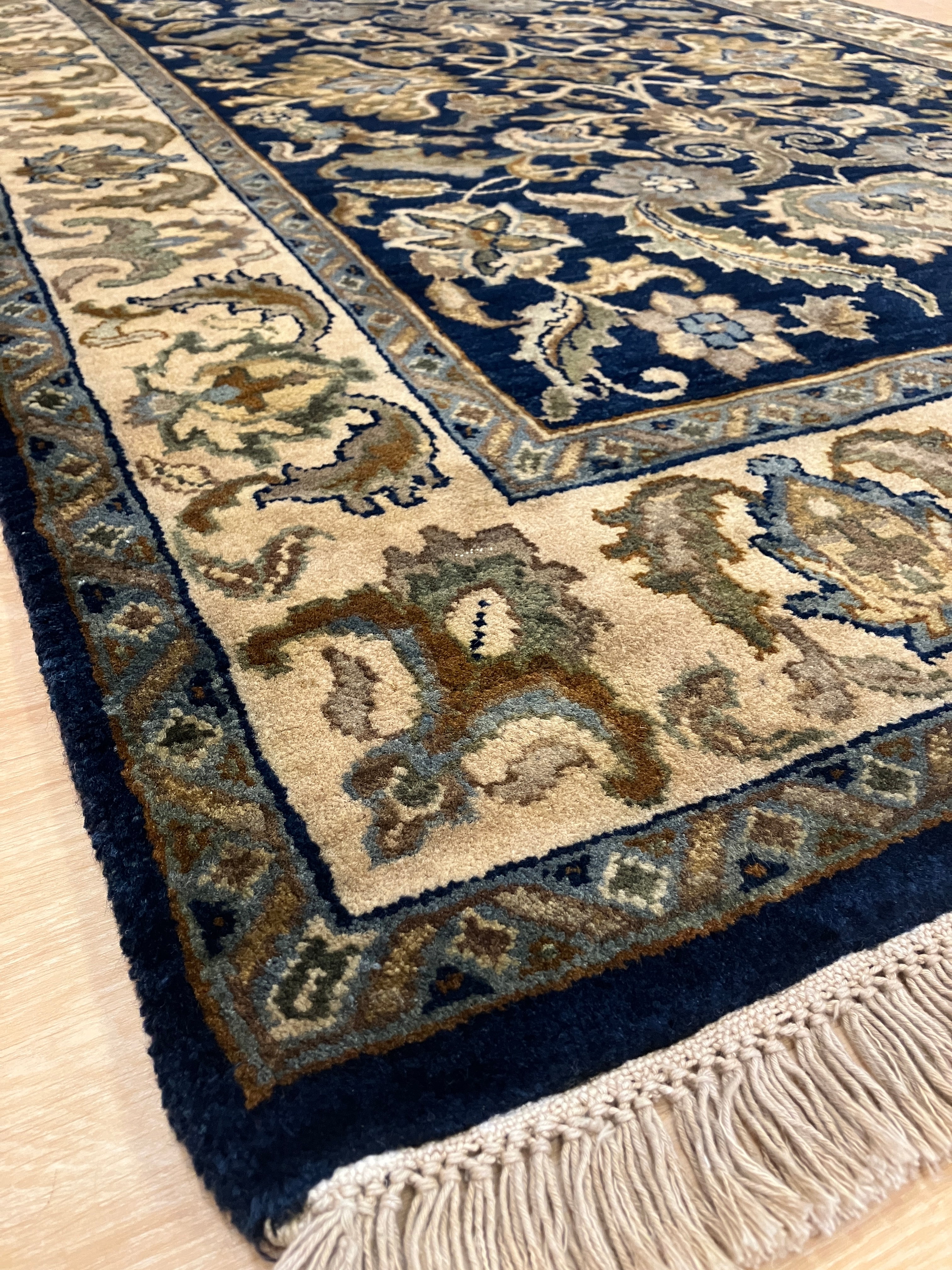 Royal Jaipur - 4' 00" x 6' 01" - Multicolor & Blue - Hand Knotted Wool Rug - Traditional Classic Rug