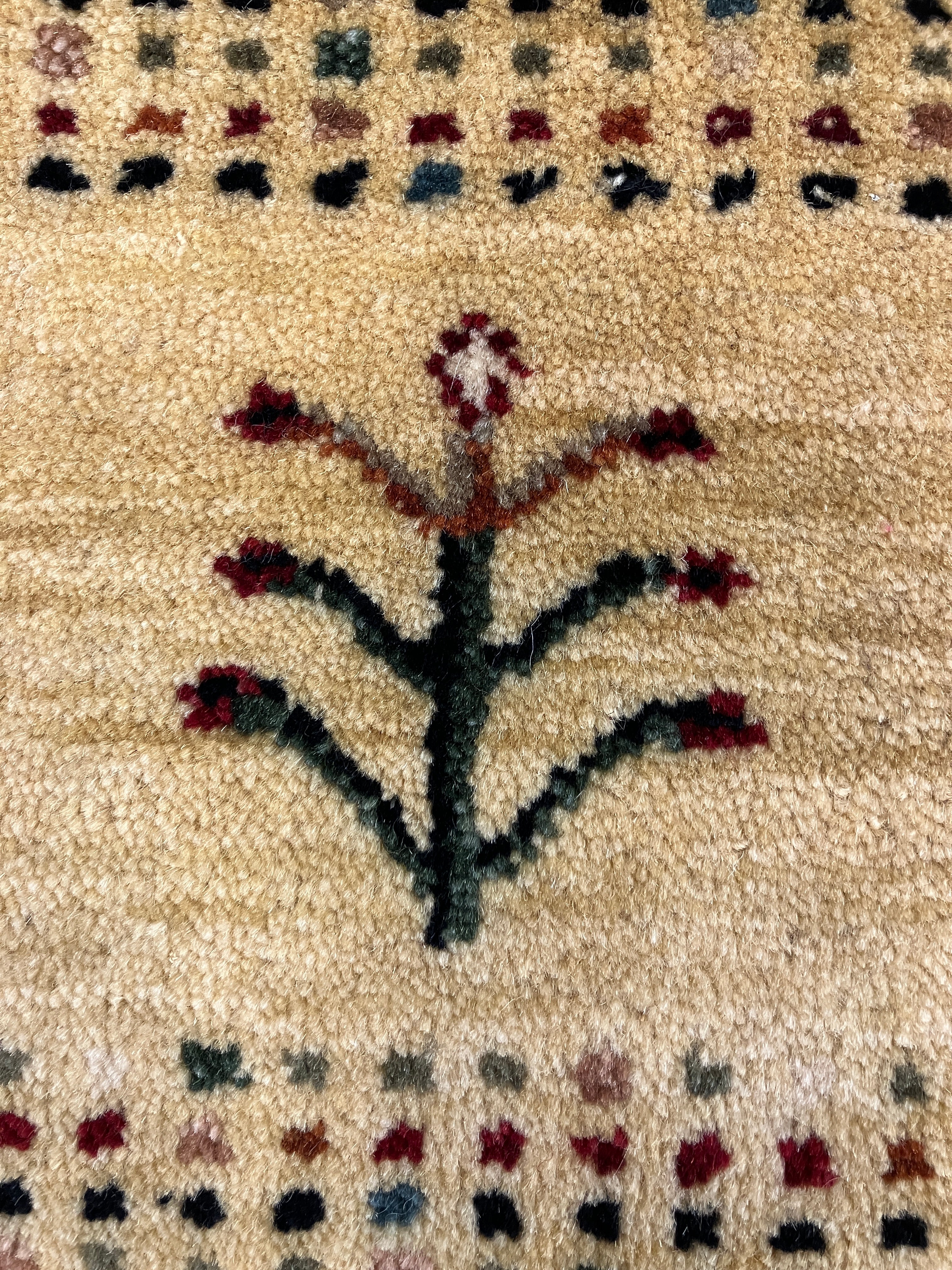 Royal Gabbeh - 4'x6' - Camel & Red Black Blue Grey Landscape Scene - Hand Knotted Tribal Nomadic Wool Rug