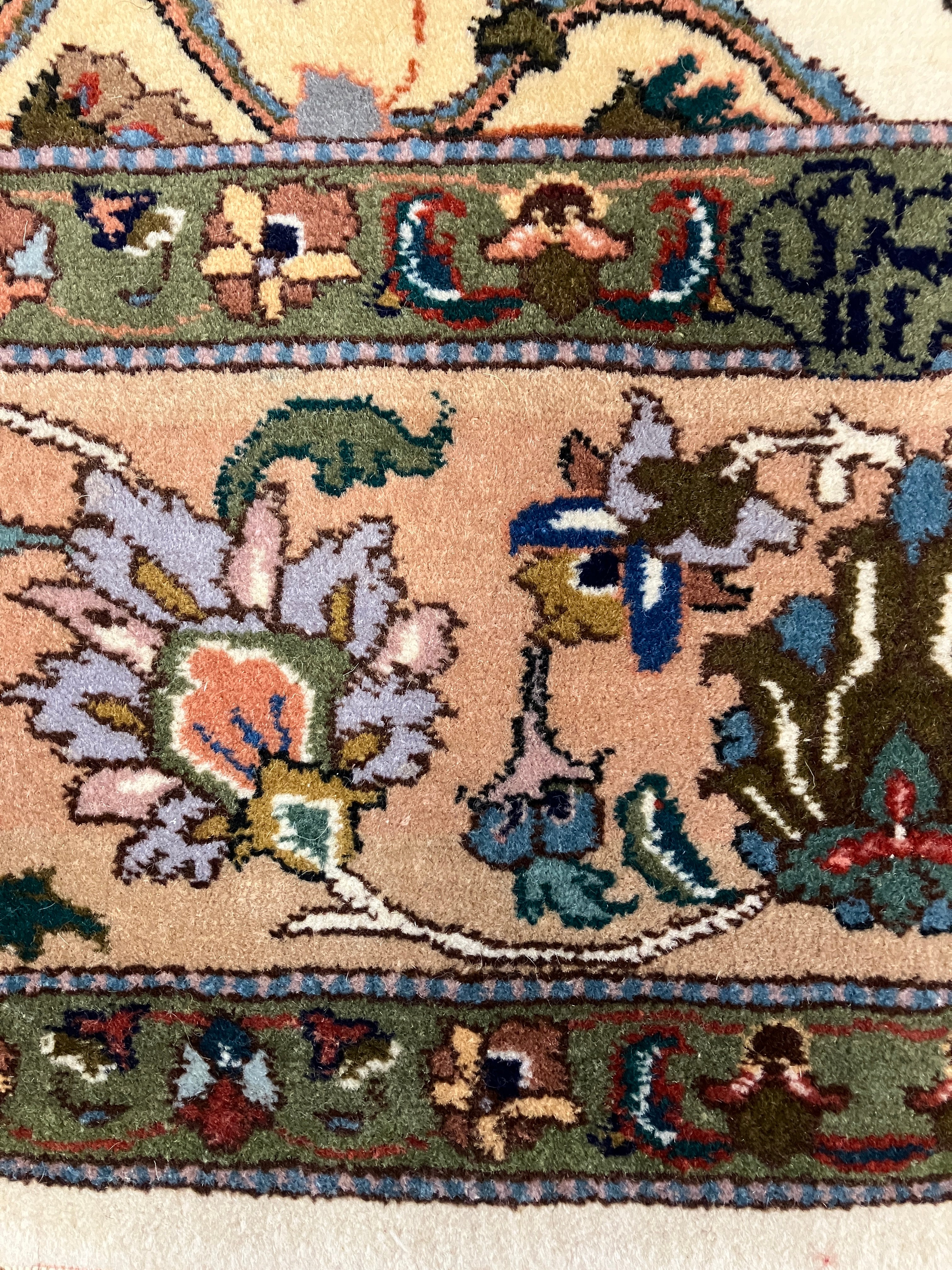 Persian Tabriz - 4' 02" x 5' 10" - Multicolor Garden Design - Hand Knotted Wool Rug - Traditional Classic Persian Tabriz Rug