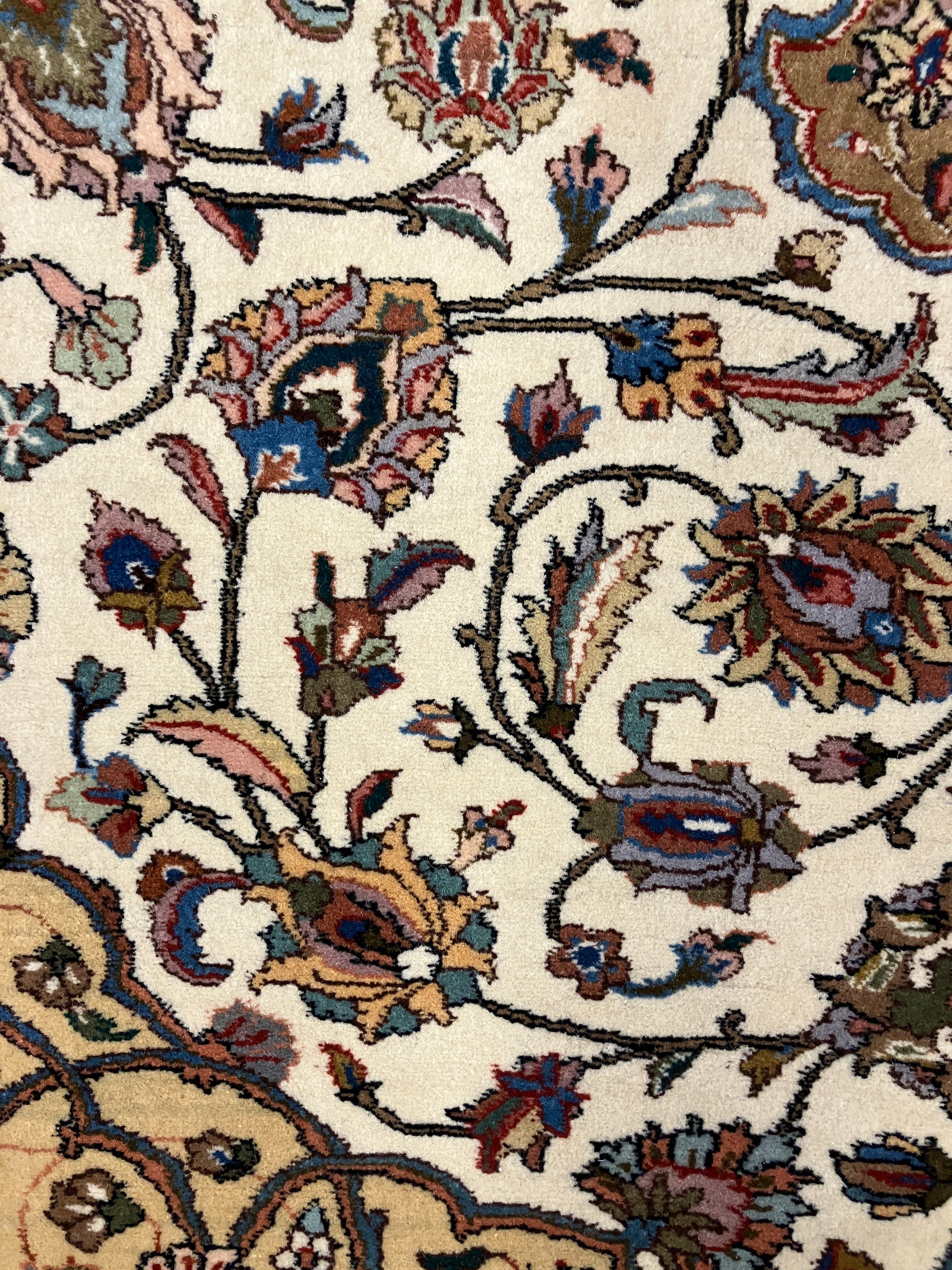 Persian Tabriz - 4' 02" x 5' 10" - Multicolor Garden Design - Hand Knotted Wool Rug - Traditional Classic Persian Tabriz Rug