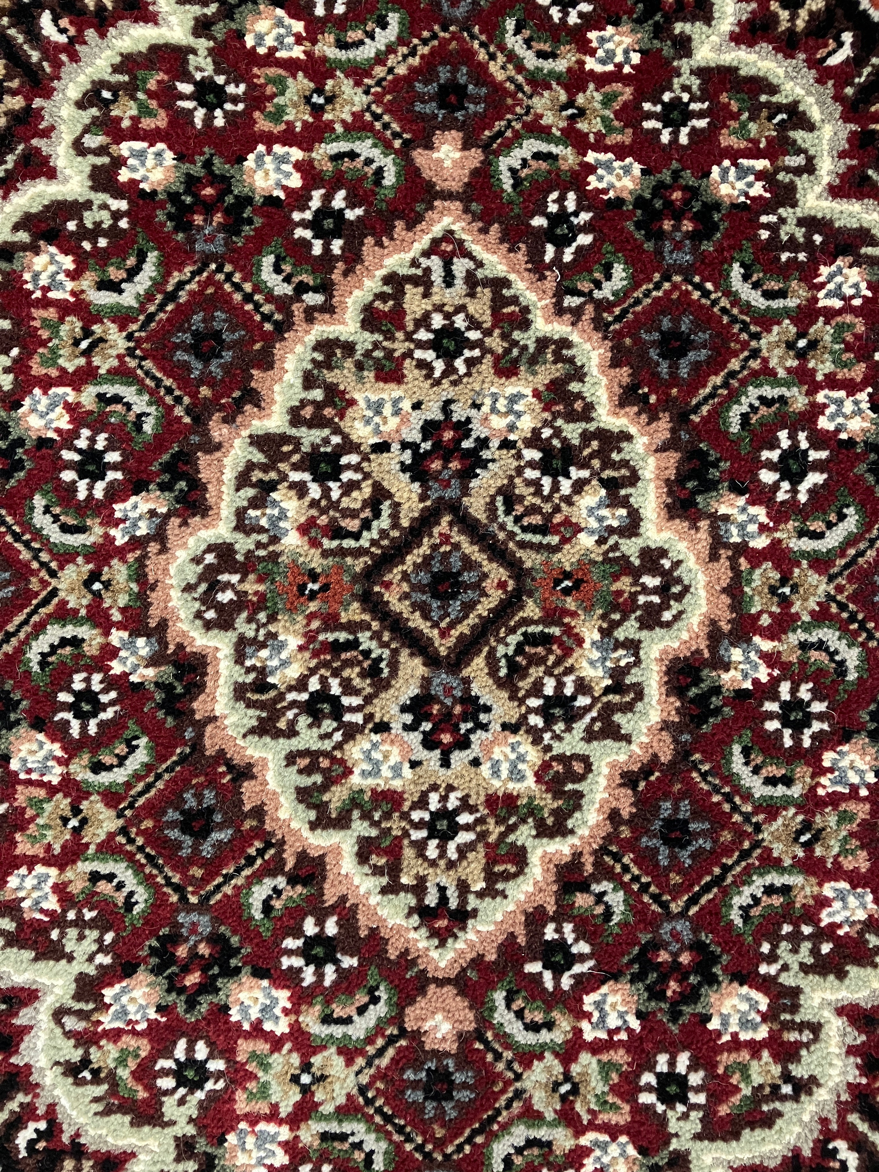 Persian Tabriz Mahi - 4' 00" x 6' 00" - Black Red Ivory Sage Camel - Hand Knotted Wool & Silk Rug - Traditional Classic Persian Tabriz Mahi Rug