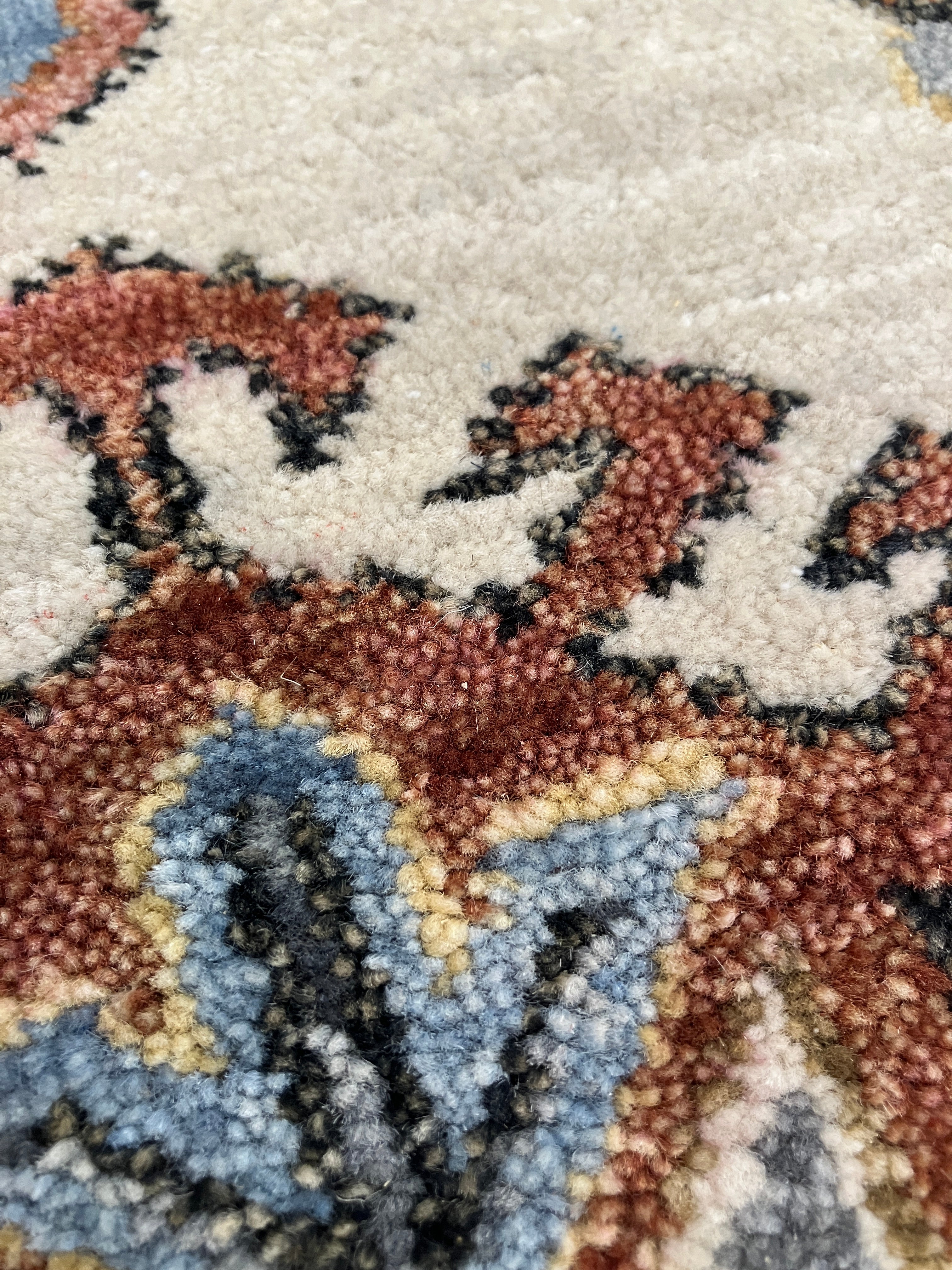 Royal Ziegler Mahal - 8' 1" x 10' 1" - Beige Blue Red Green - Hand Knotted Wool Tribal Geometric Rug