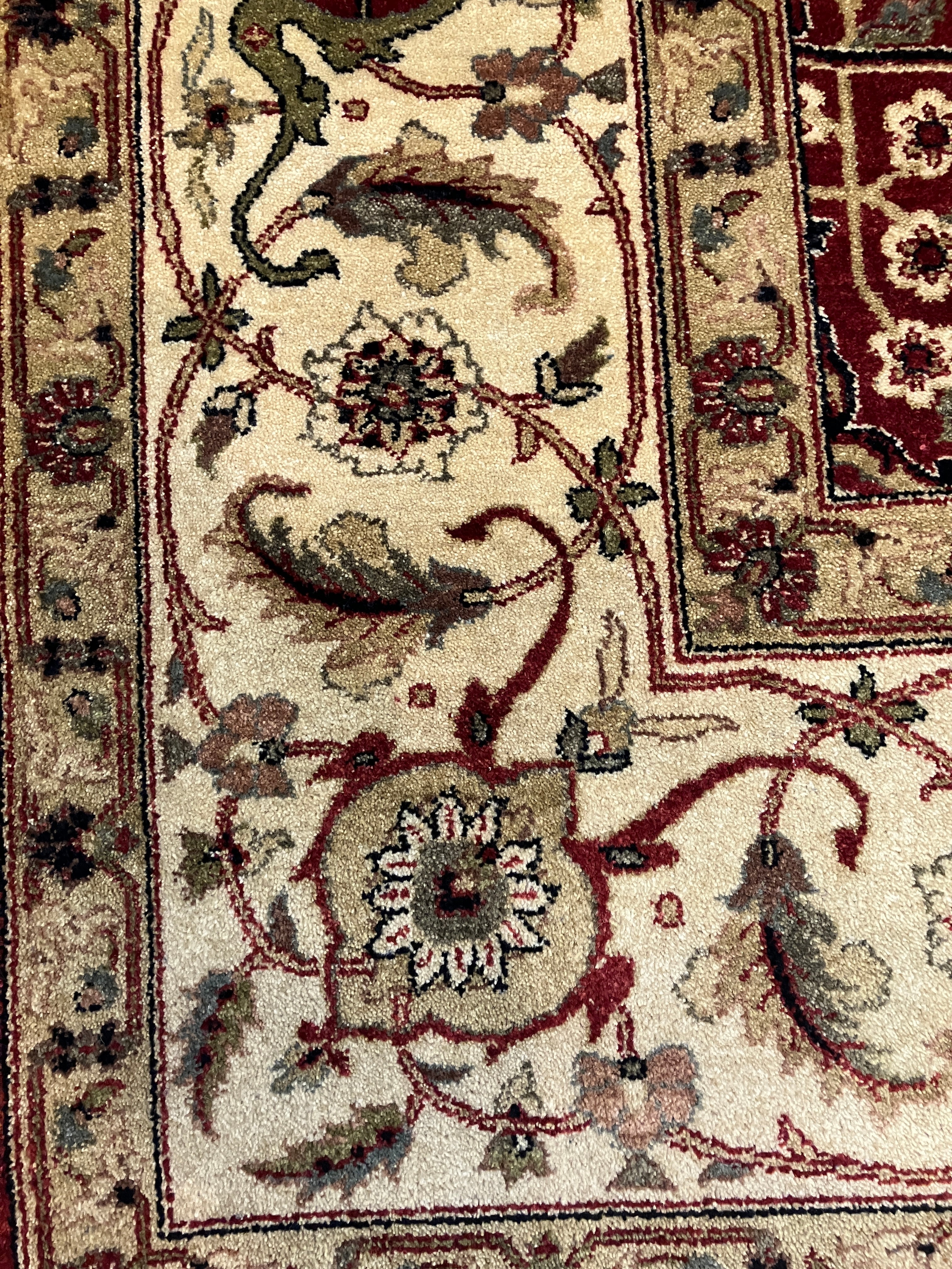 Maharaja - 8' 03" x 10' 00" - Red Beige Brown Green - Hand Knotted Wool Traditional Classic Rug