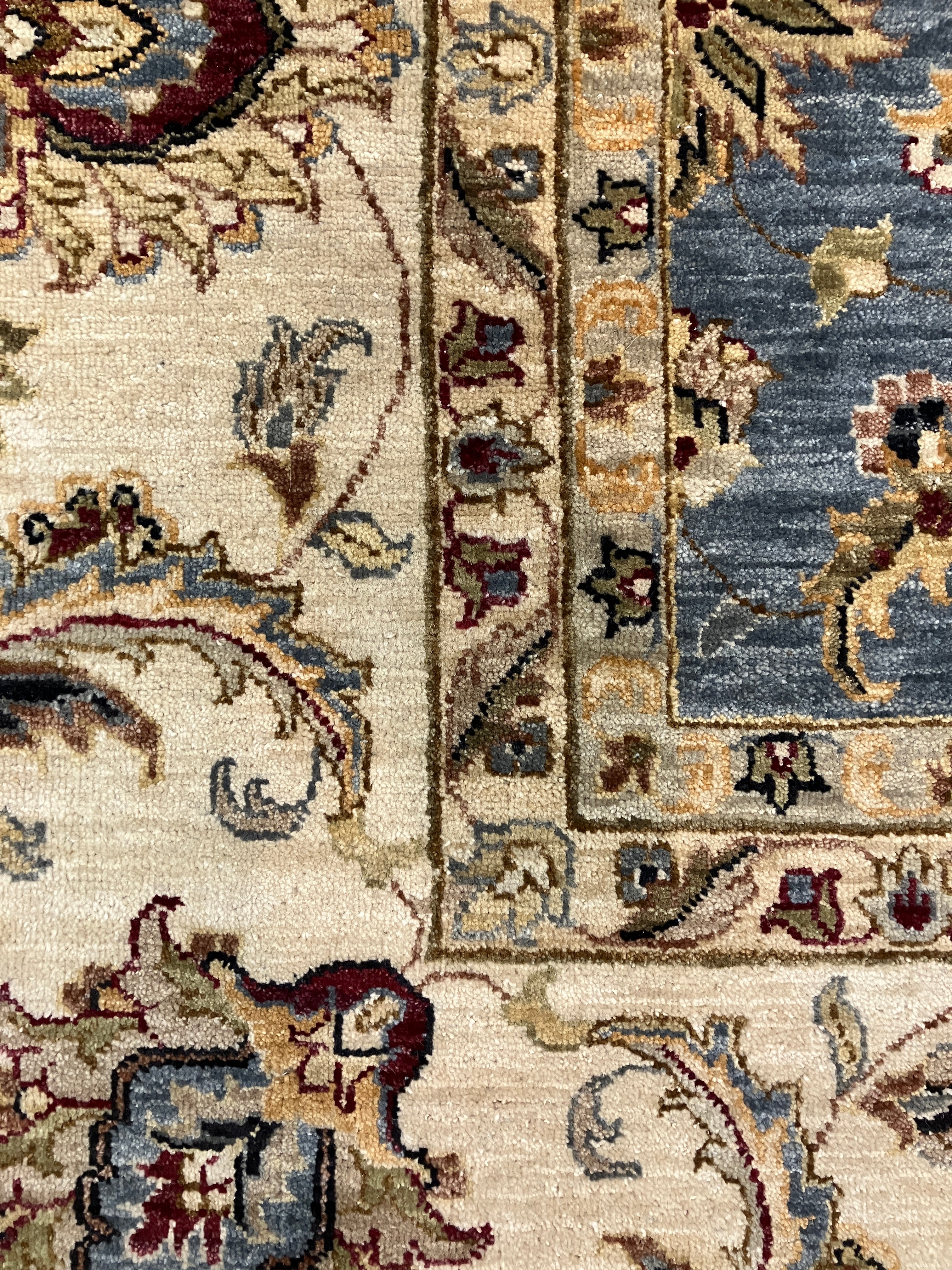 Royal Ziegler Mahal - 8' 03" x 10' 00" - Blue Grey Beige Brown Red - Hand Knotted Wool Traditional Classic Ziegler Rug