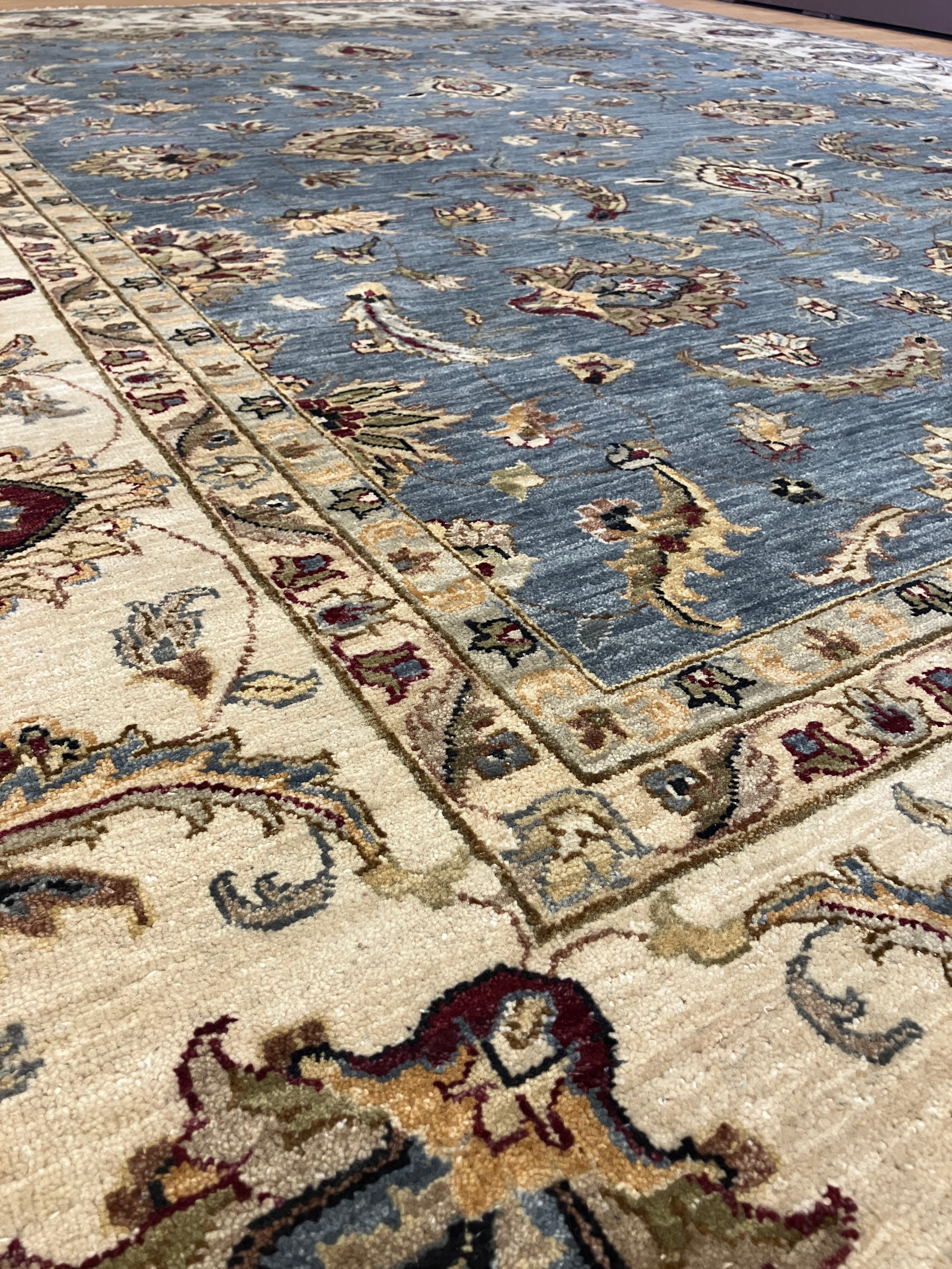 Royal Ziegler Mahal - 8' 03" x 10' 00" - Blue Grey Beige Brown Red - Hand Knotted Wool Traditional Classic Ziegler Rug