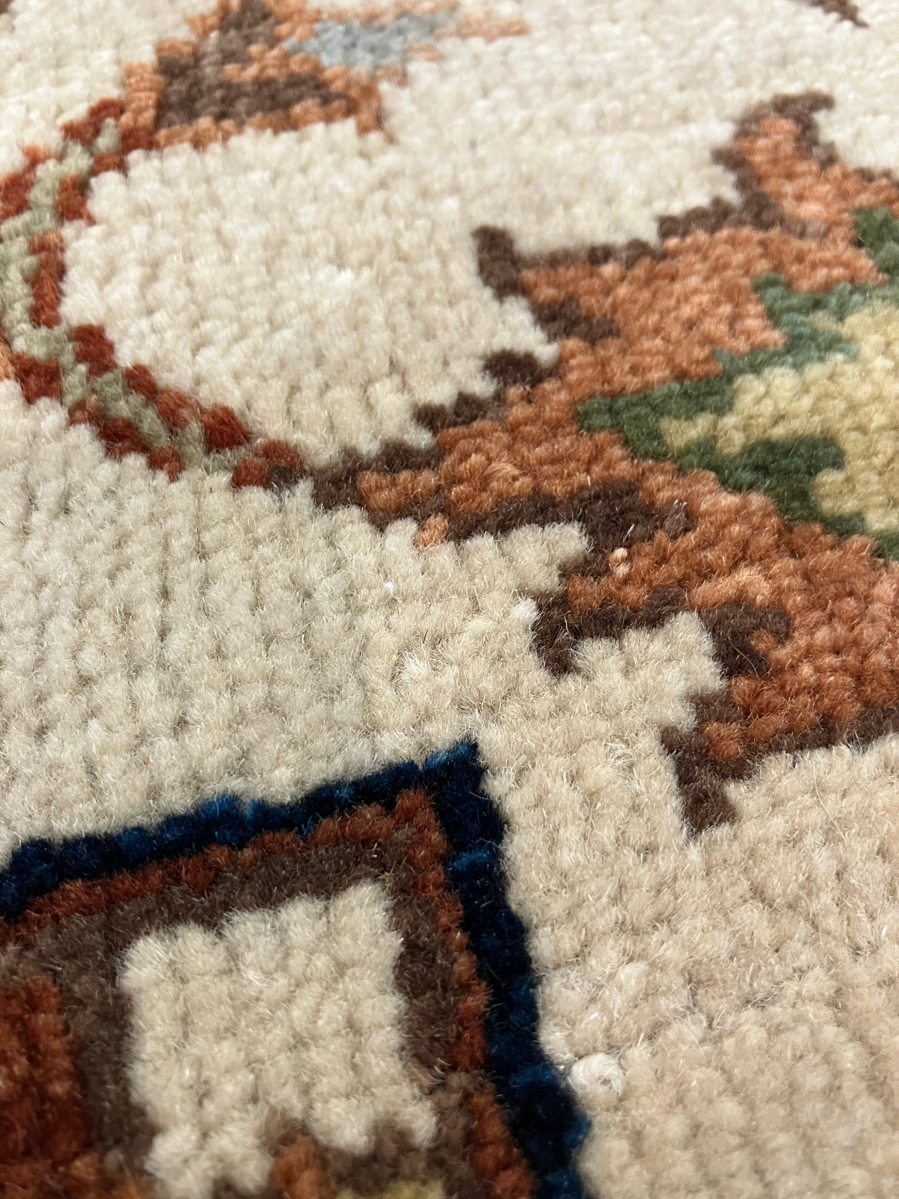 Serapi - 7' 08" x 9' 10" - Vegetable Dyed - Brown Green Ivory Rust Blue - Hand Knotted Wool Earthy Tribal Rustic Rug