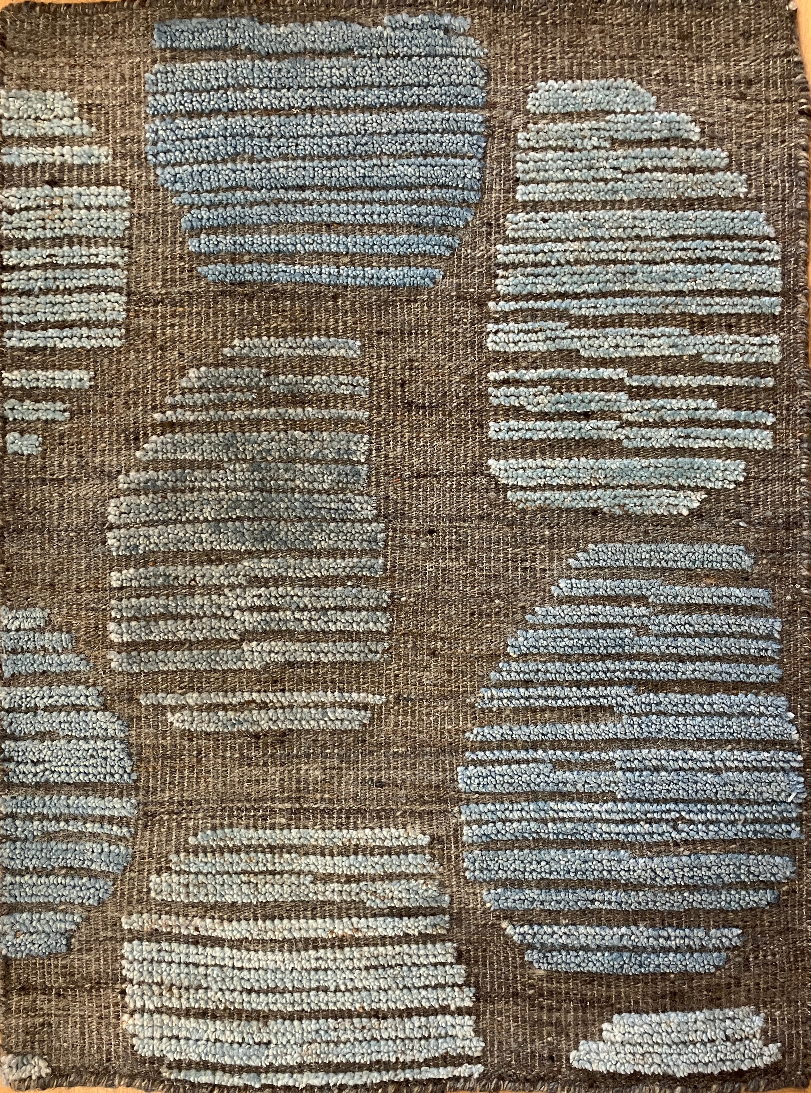 Atlas Collection - 2x3 Mats - 9'x12' & 10'x14' Area Rug - Grey & Blue Wool Modern Contemporary Rug - Hand Knotted Area Rug
