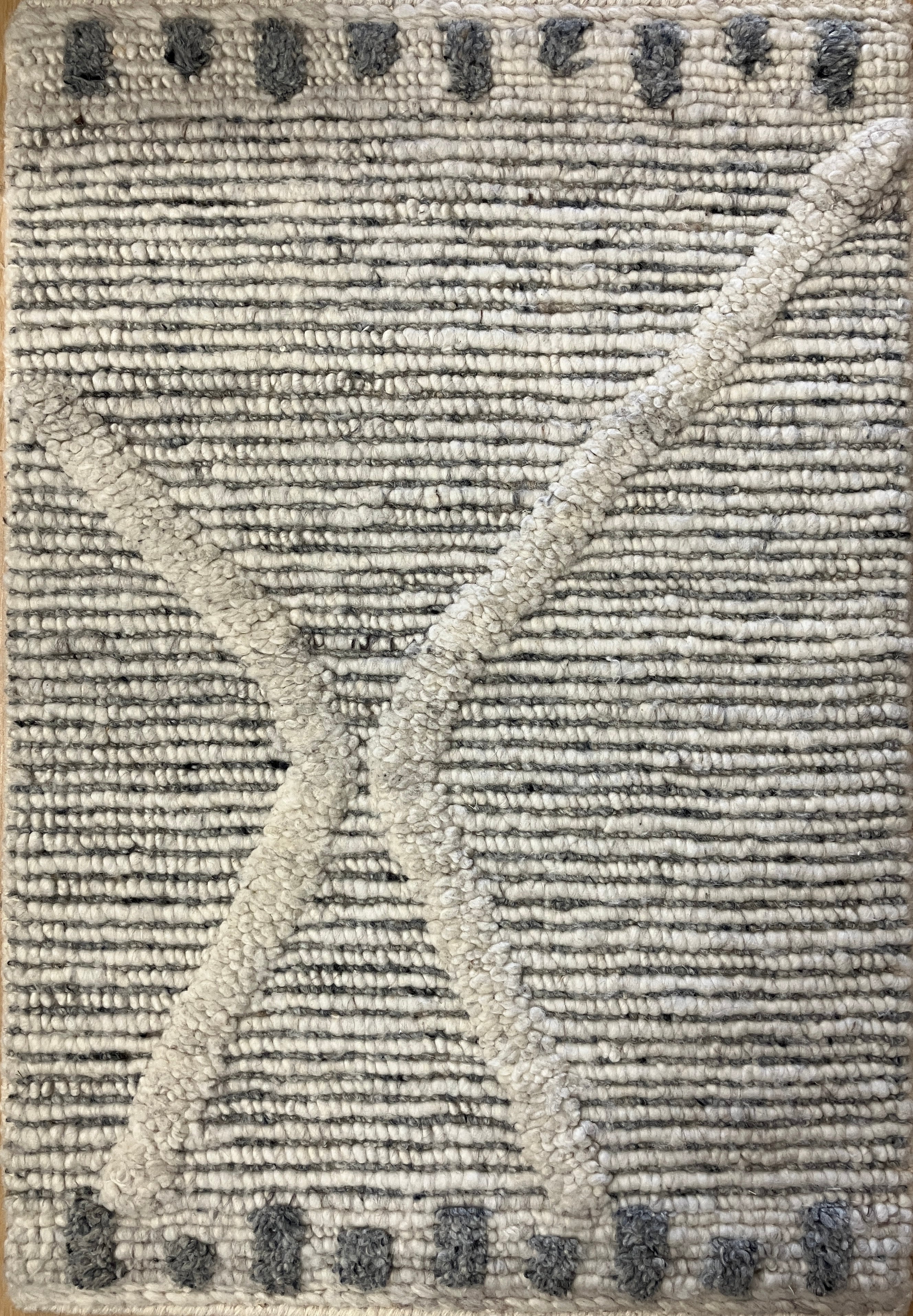 Atlas Collection - 12'x15' - 9'x12' - 8'x10' Area Rug - 3'x5' Rug & 2'x3' Mats - Grey & Ivory Wool Classic Tribal Rug - Hand Knotted Area Rug