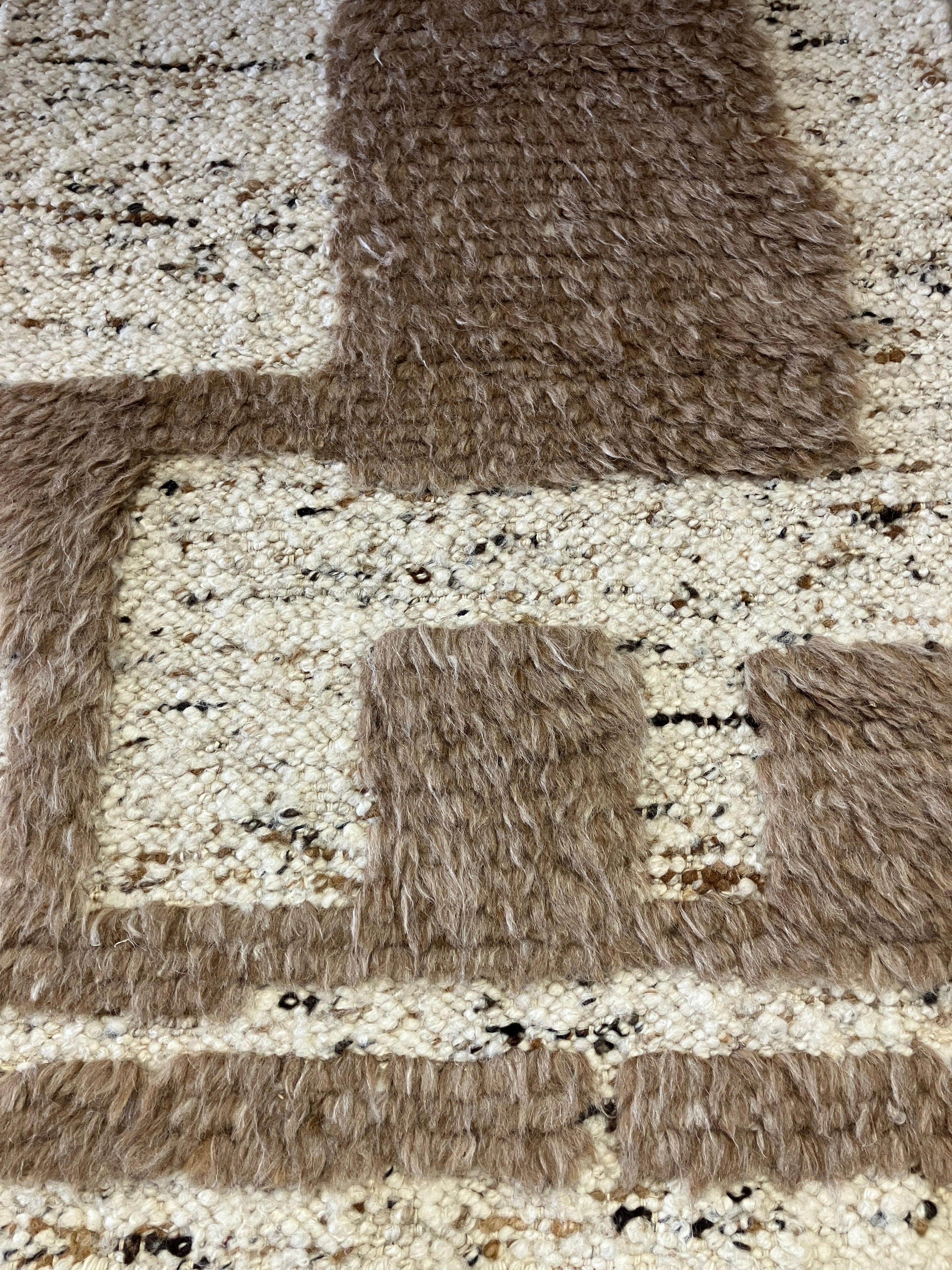Atlas Collection - 8'x10' 9'x12' 10'x14' Area Rugs - Ivory Beige & Camel Wool Flat Weave Modern Rug - Handmade Area Rugs