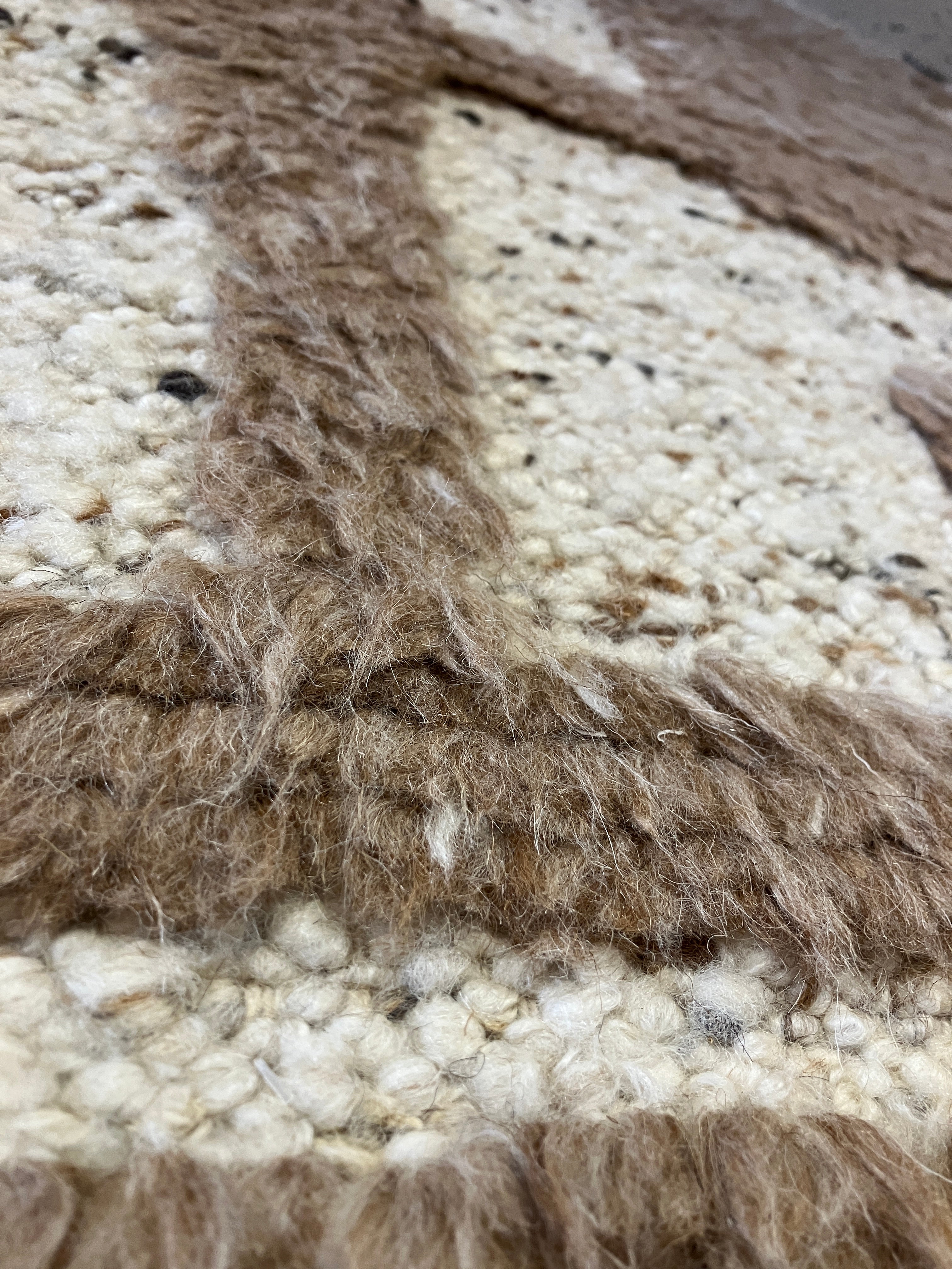 Atlas Collection - 8'x10' 9'x12' 10'x14' Area Rugs - Ivory Beige & Camel Wool Flat Weave Modern Rug - Handmade Area Rugs