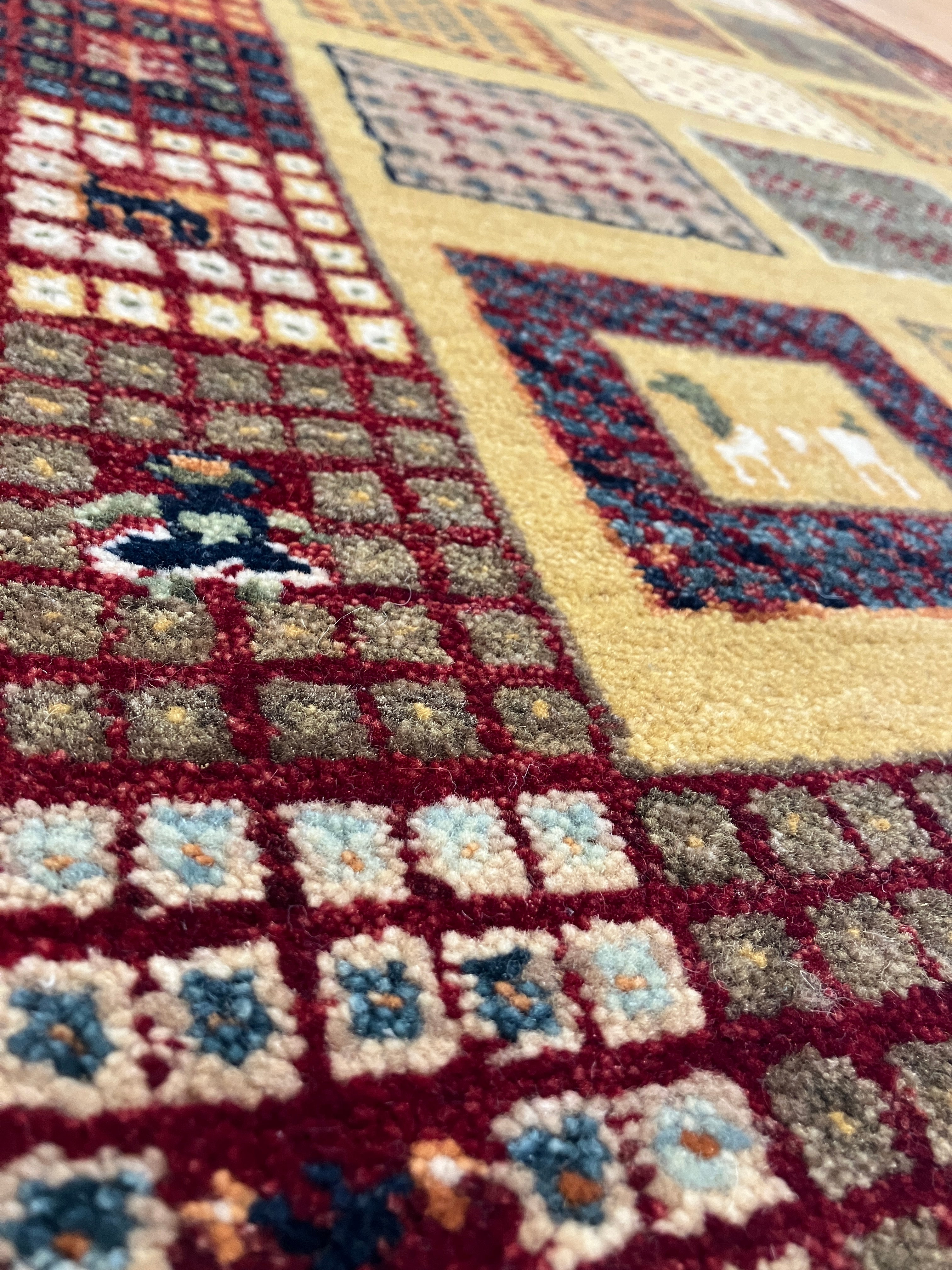 Royal Gabbeh - 2' 06" x 6' 00" Runner - Multicolor Animal Landscape - Hand Knotted Tribal Nomadic Rustic Wool Runner