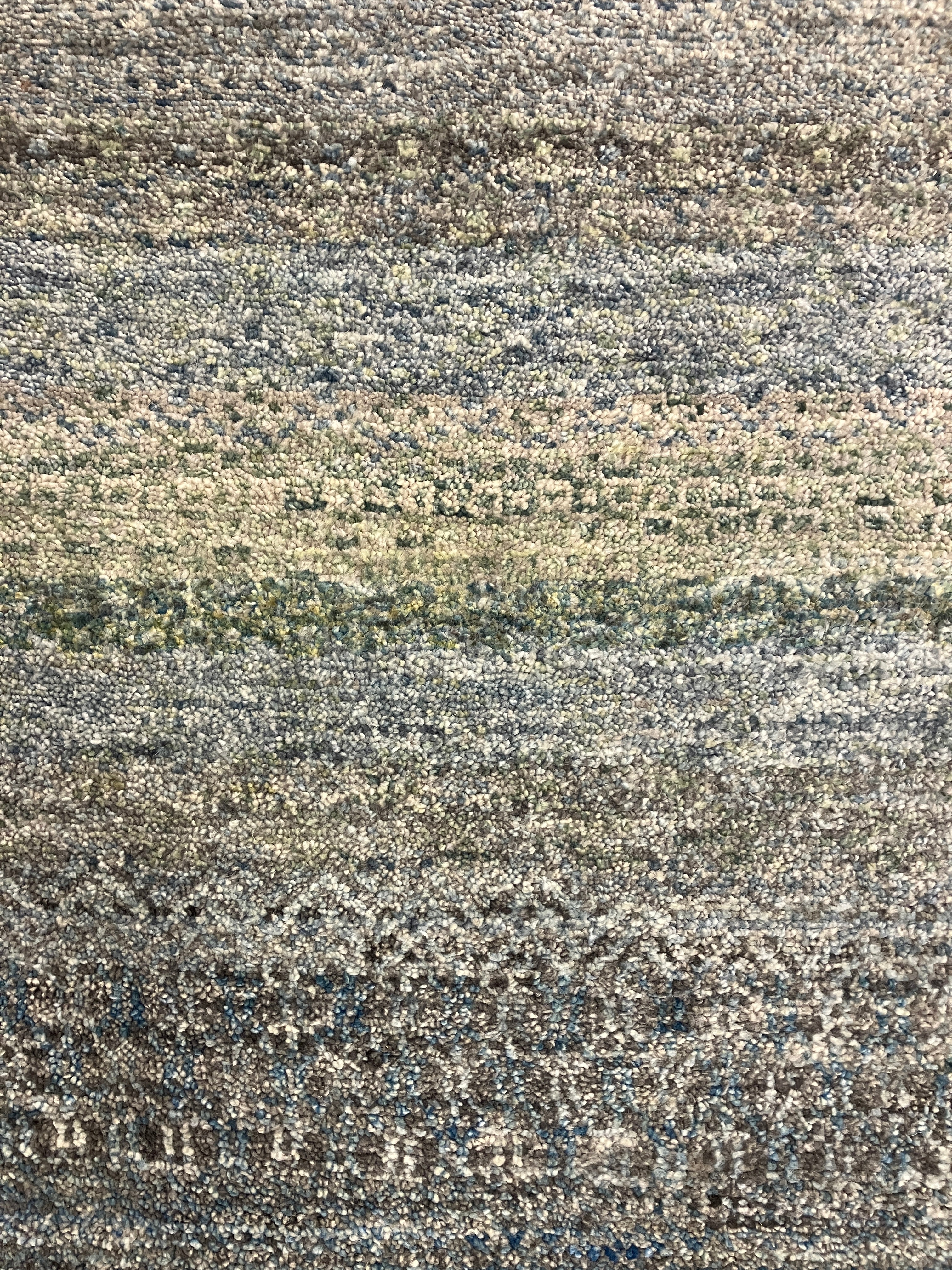 Ashton Collection - 2' 08" x 6' 00" Runner - Blue Green - Hand Knotted Modern Contemporary Wool Runner