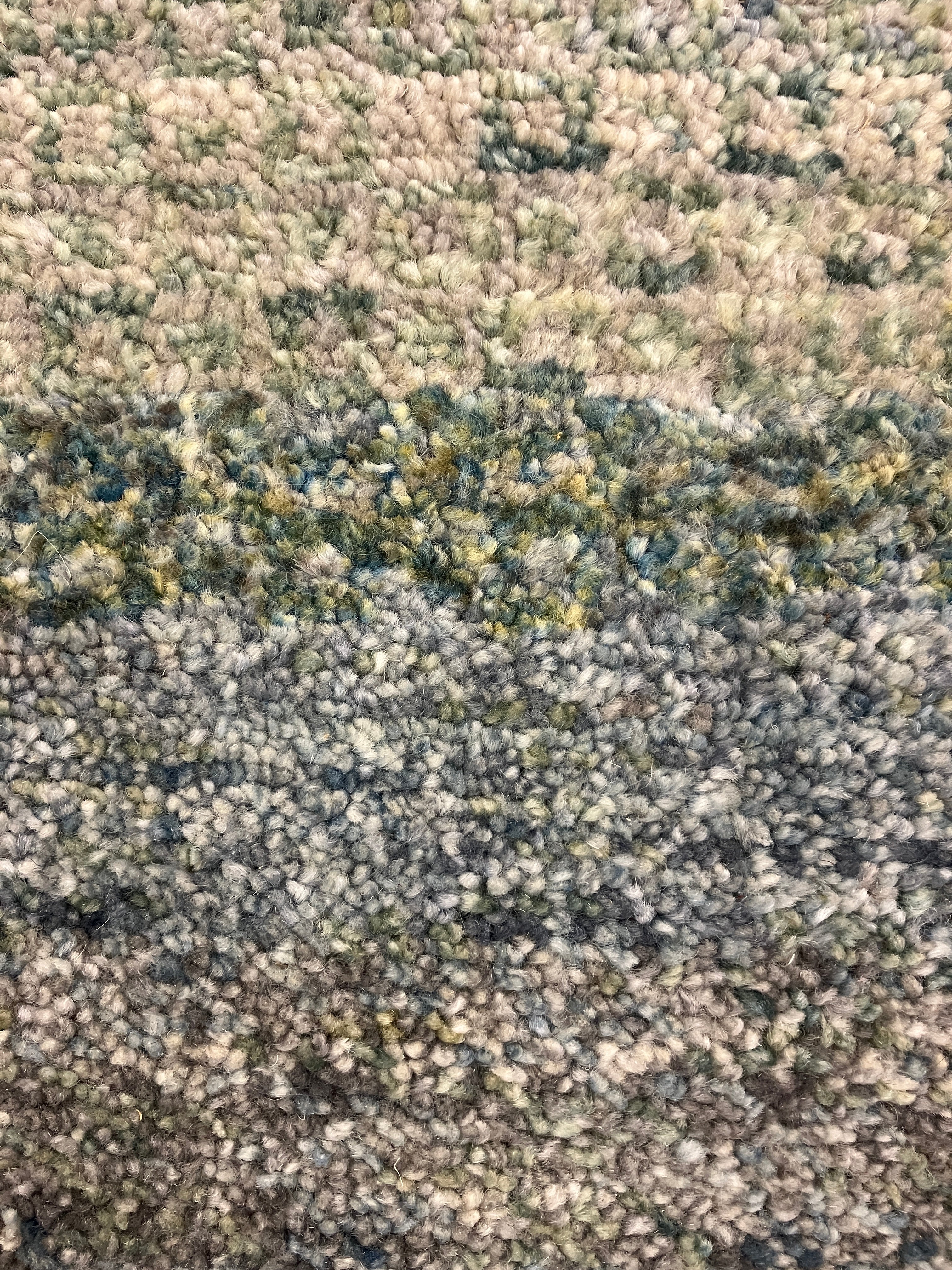 Ashton Collection - 2' 08" x 6' 00" Runner - Blue Green - Hand Knotted Modern Contemporary Wool Runner