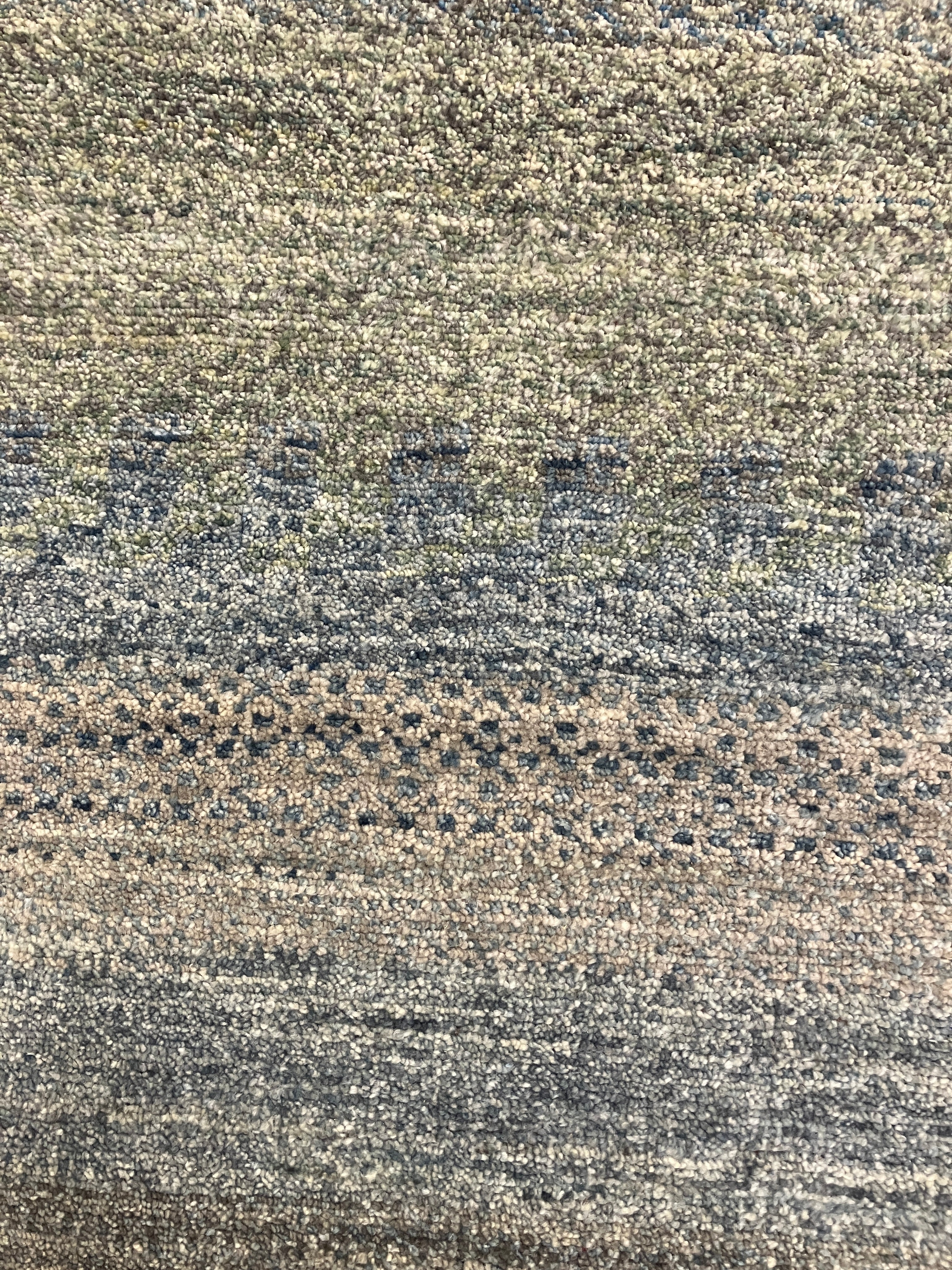 Ashton Collection - 2' 08" x 6' 00" Runner - Blue Green - Hand Knotted Modern Contemporary Wool Runner