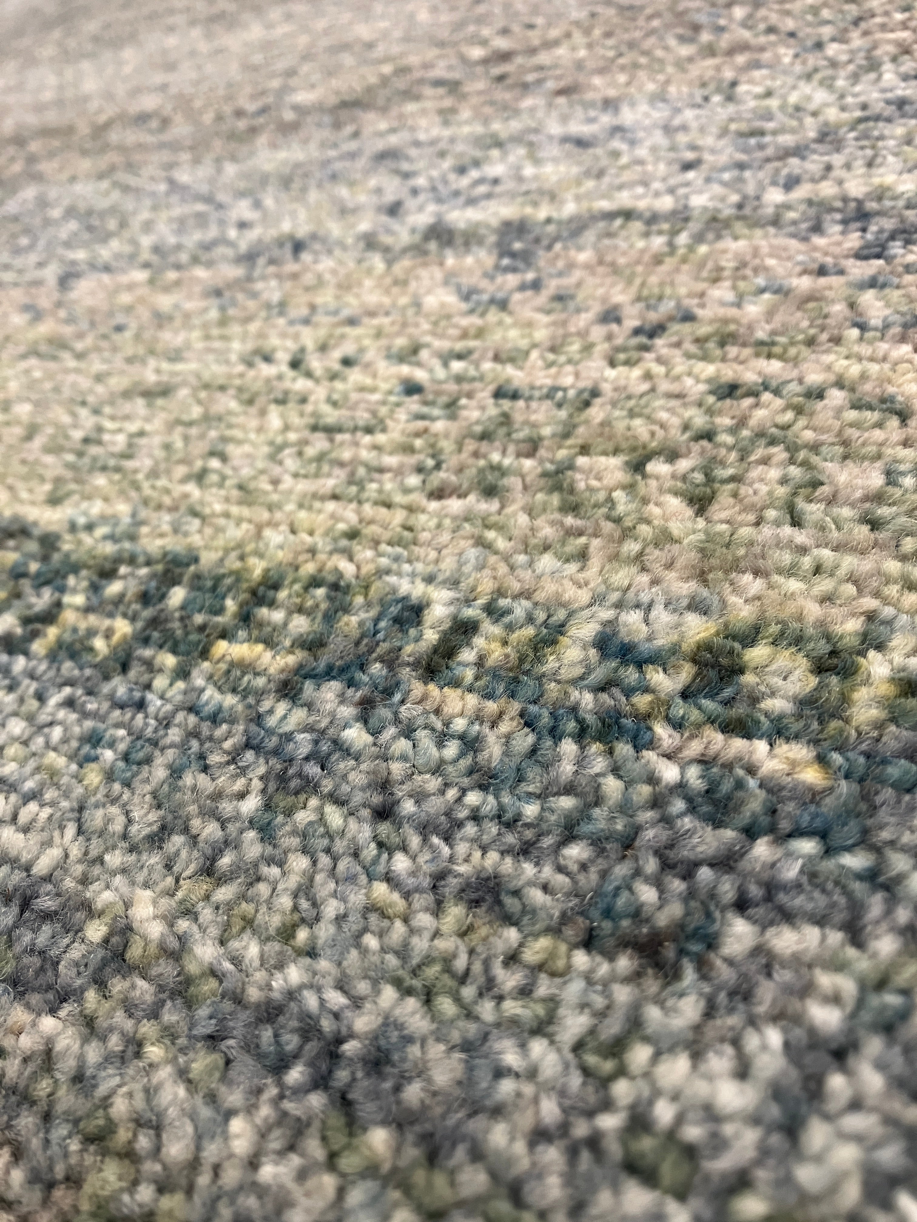 Ashton Collection - 2' 08" x 6' 00" Runner - Blue Green - Hand Knotted Modern Contemporary Wool Runner