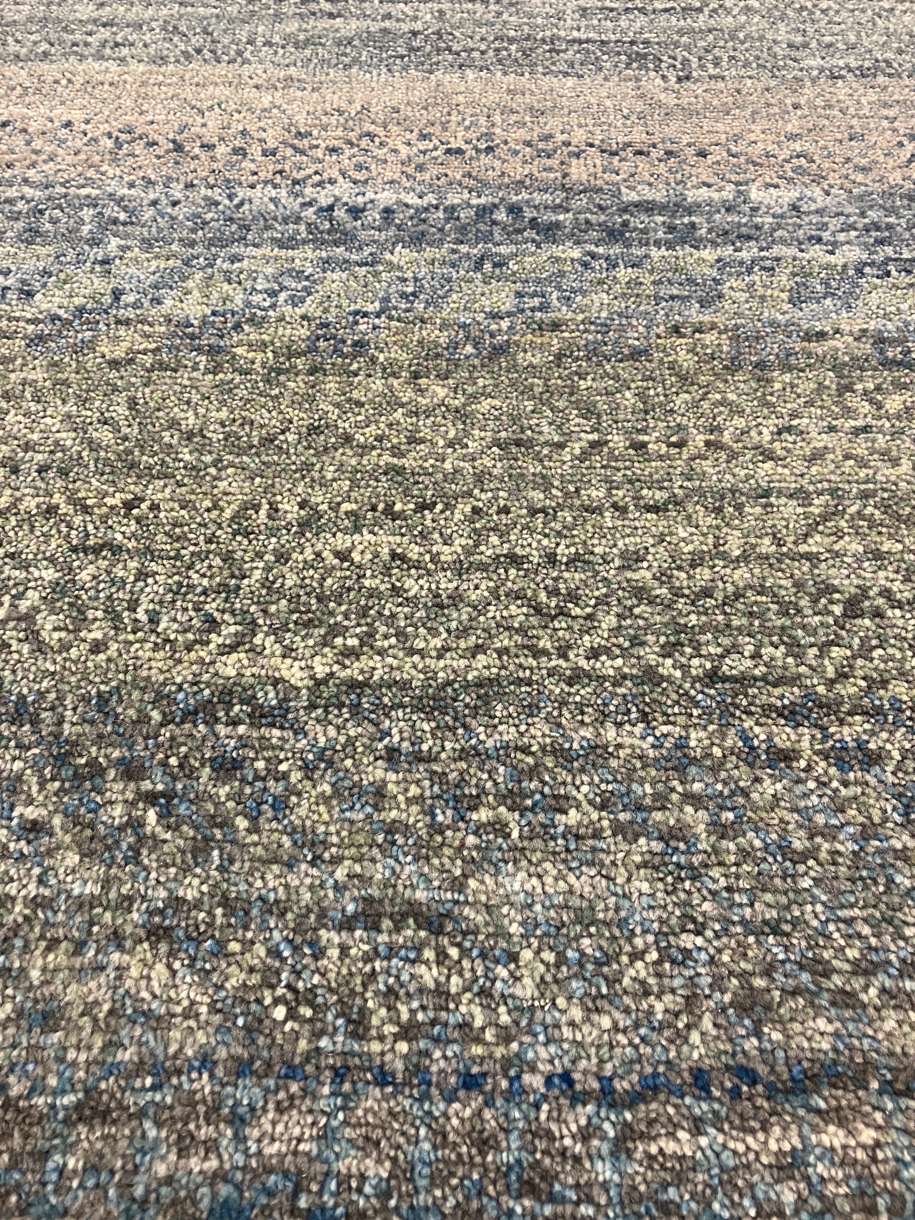 Ashton Collection - 3' 01" x 5' 00" Rug - Blue Green - Hand Knotted Modern Contemporary Wool Rug