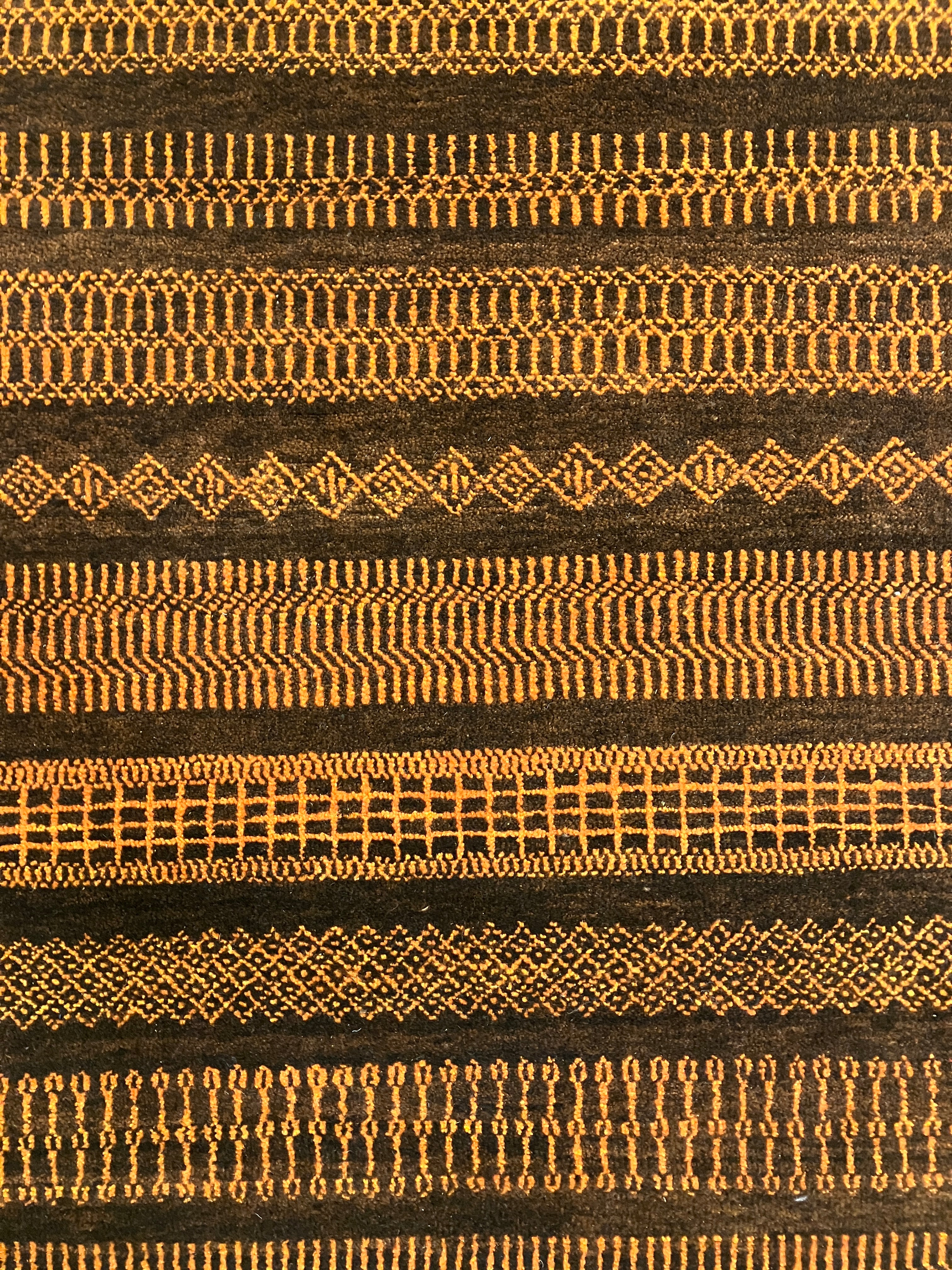 Sunrise Collection - 3' x 5' Rug - Brown & Orange - Hand Knotted with Hand Spun New Zealand Wool - Modern Contemporary Wool Rug