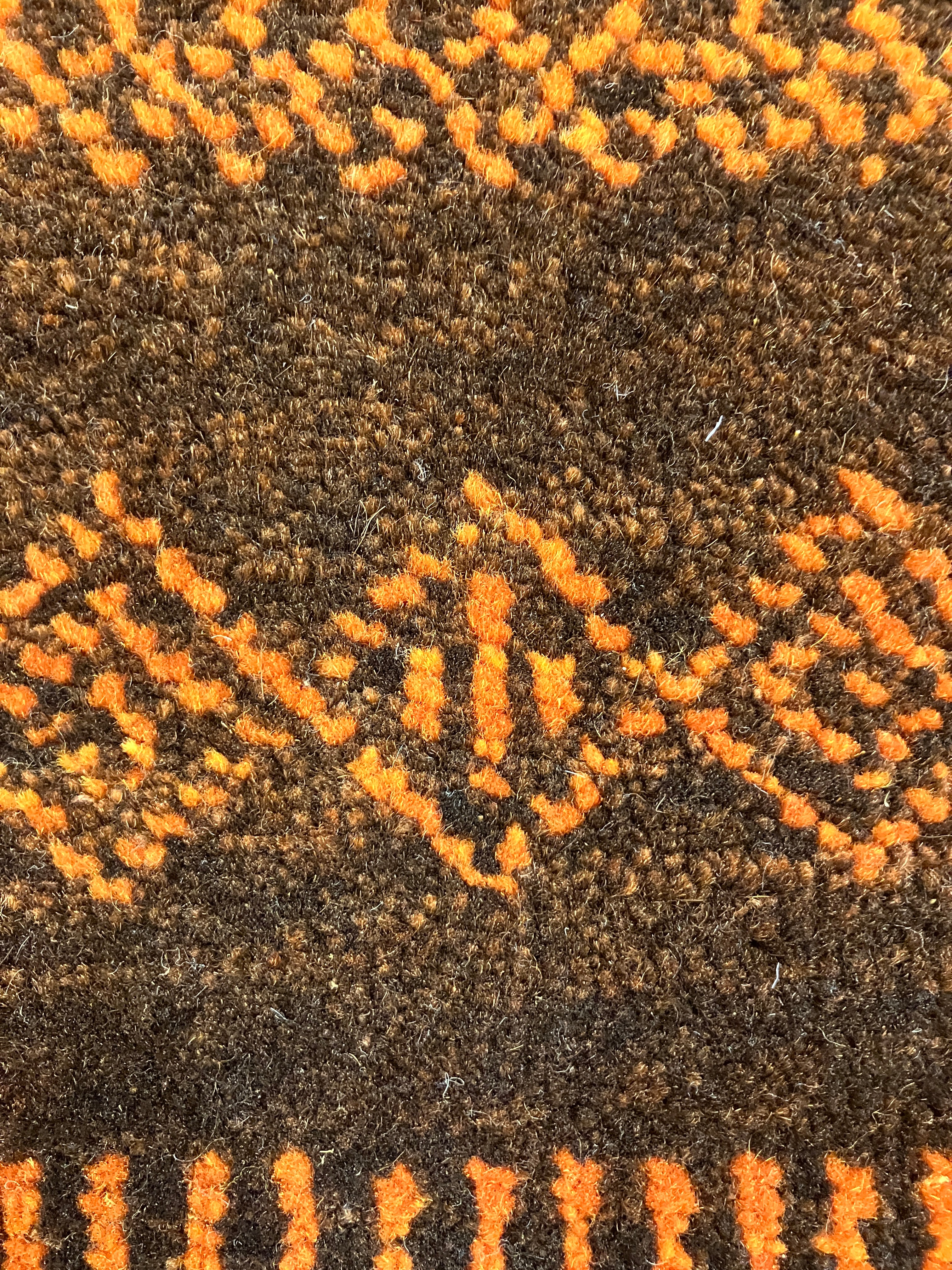 Sunrise Collection - 3' x 5' Rug - Brown & Orange - Hand Knotted with Hand Spun New Zealand Wool - Modern Contemporary Wool Rug
