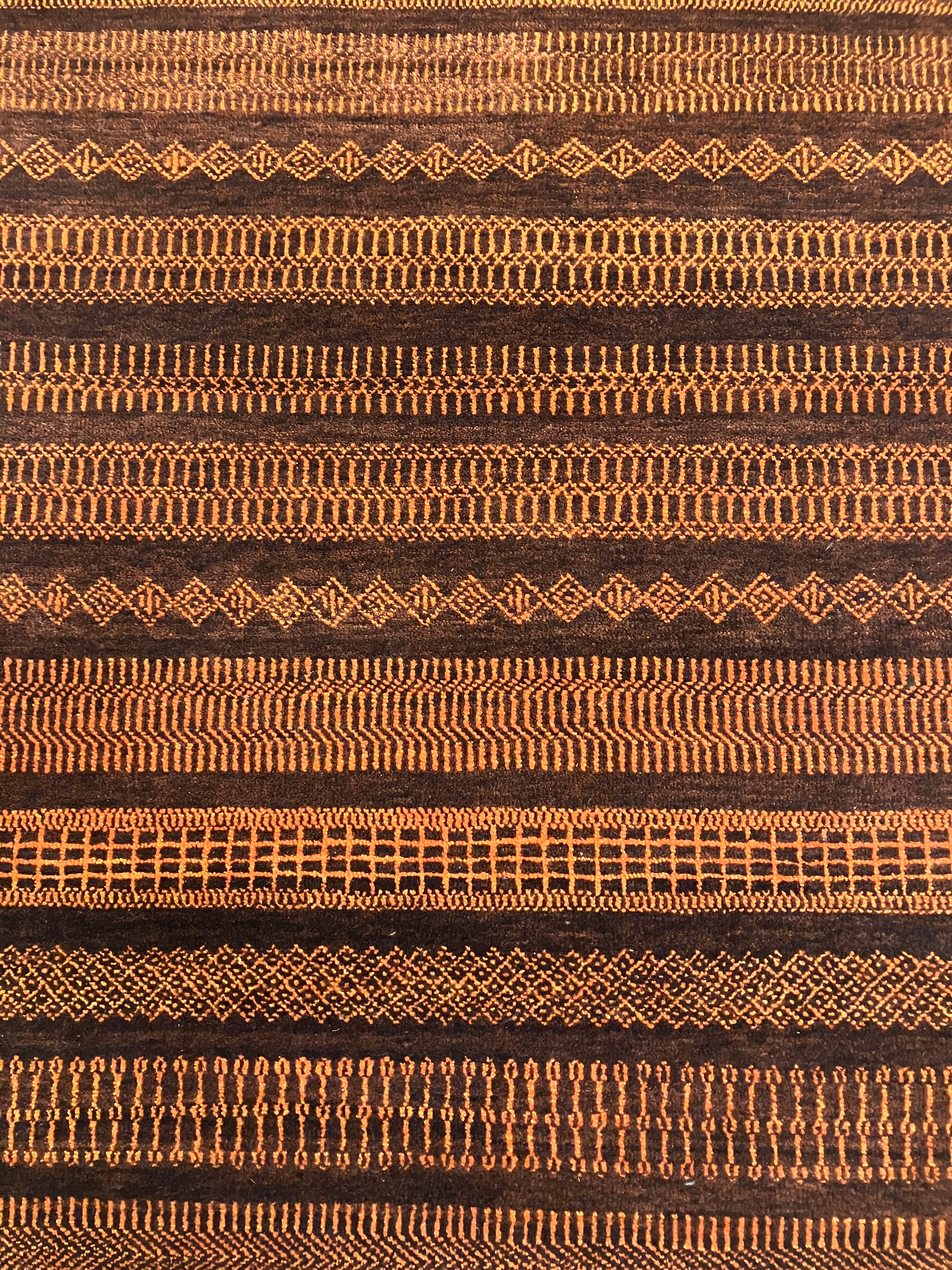 Sunrise Collection - 3' x 5' Rug - Brown & Orange - Hand Knotted with Hand Spun New Zealand Wool - Modern Contemporary Wool Rug