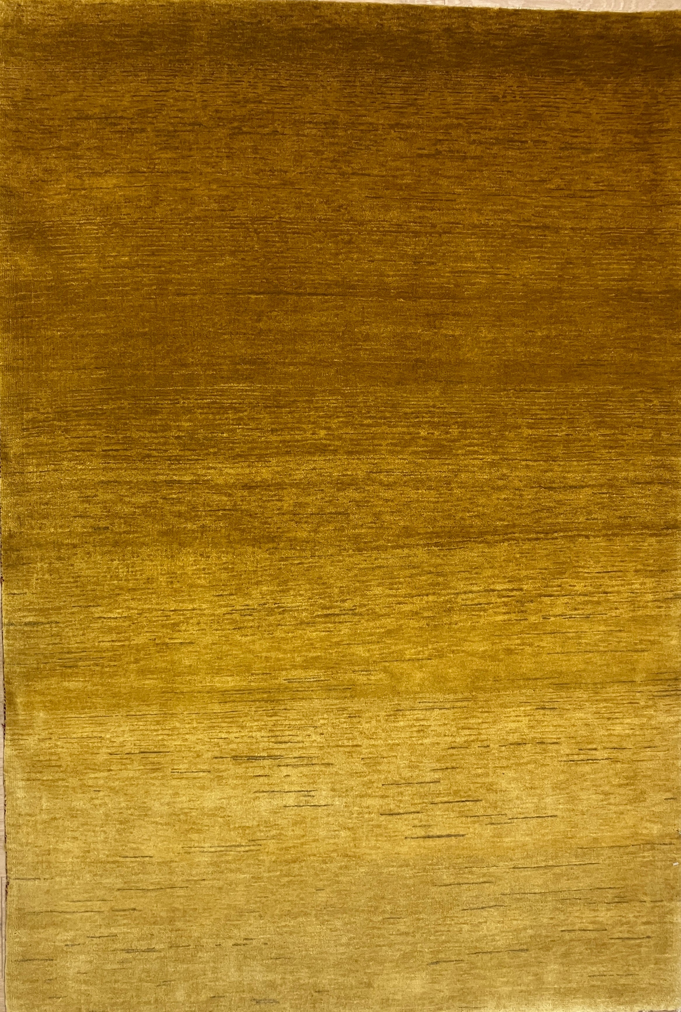 Sahara Collection - 4' x 6' Rug - Yellow to Gold - Hand Knotted with Hand Spun Wool - Modern Contemporary Wool Rug