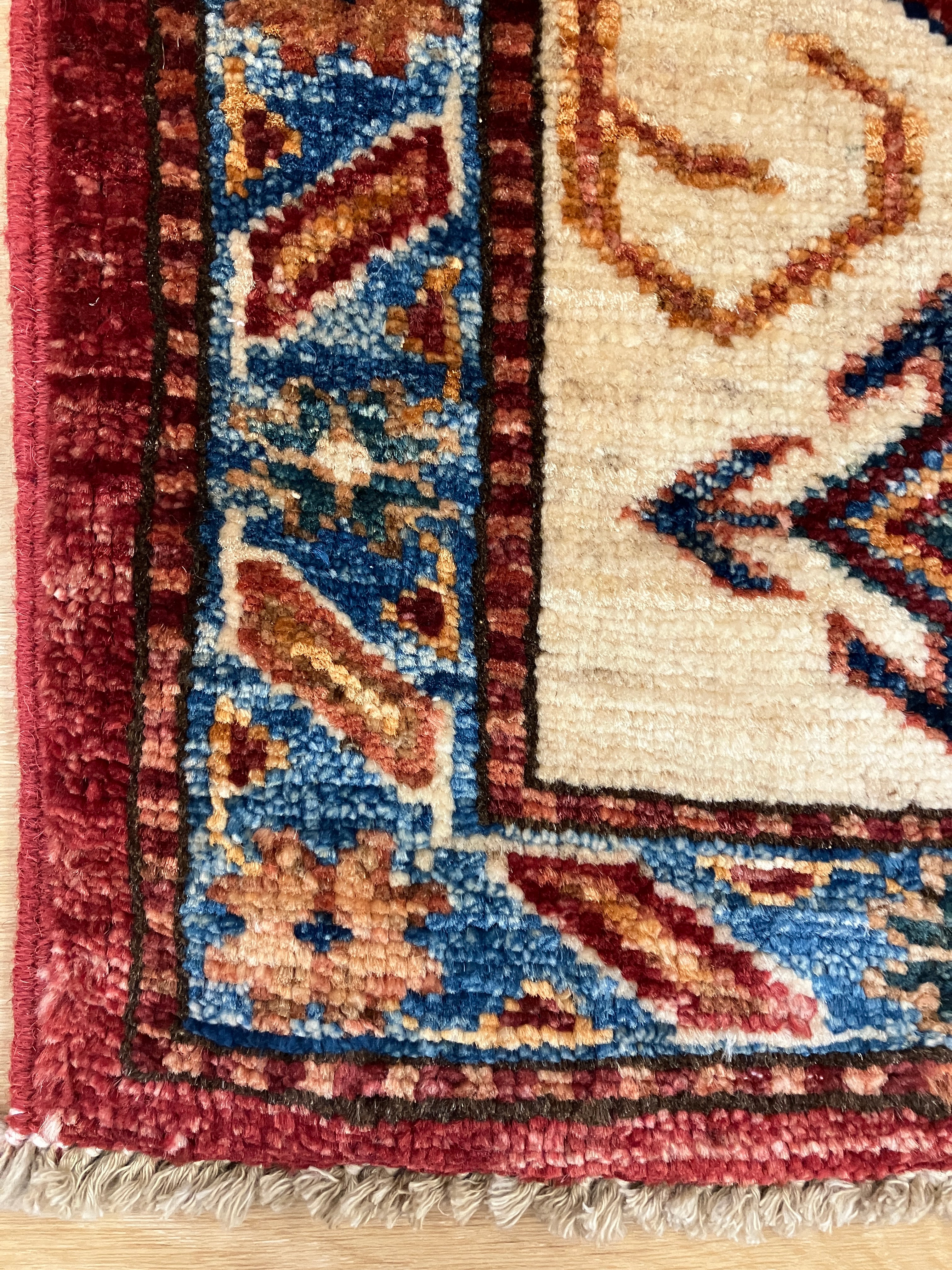 Super Kazak - 4' 00" x 6' 02" - Red Multicolor - Hand Knotted Wool Traditional Classic Kazak Rug