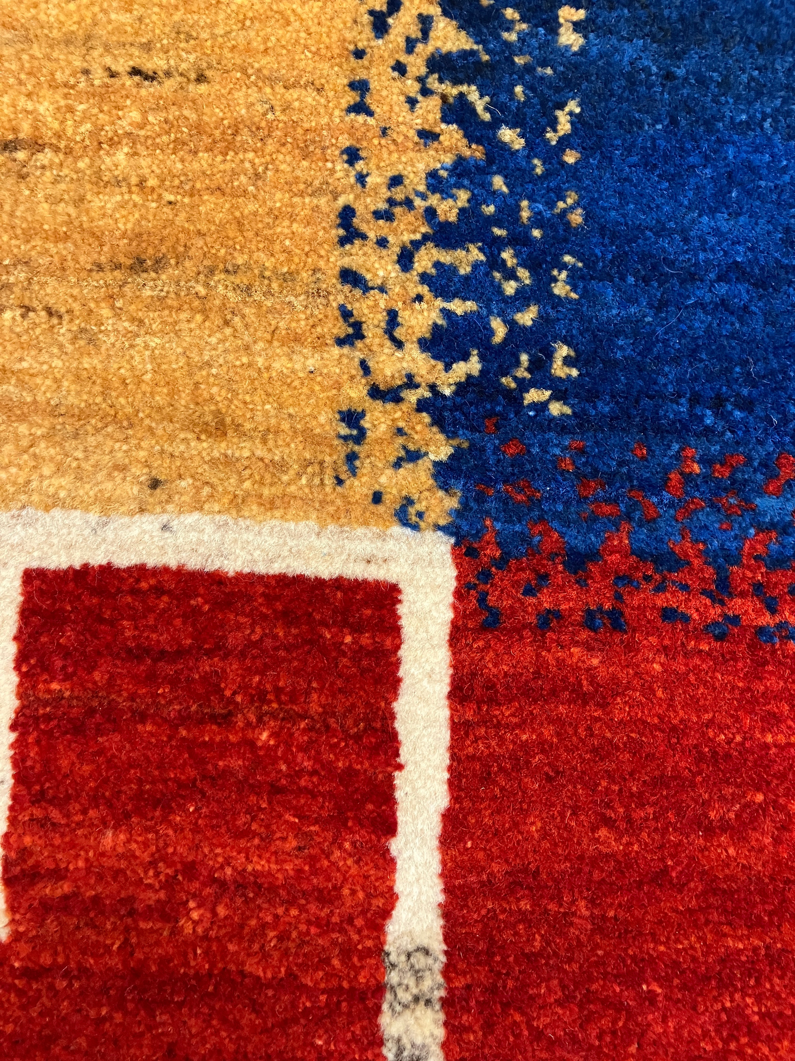 Persian Lori Gabbeh - 3' 11" x 6' 00" - Red Blue Green Multicolor - Hand Knotted Persian Wool Rug