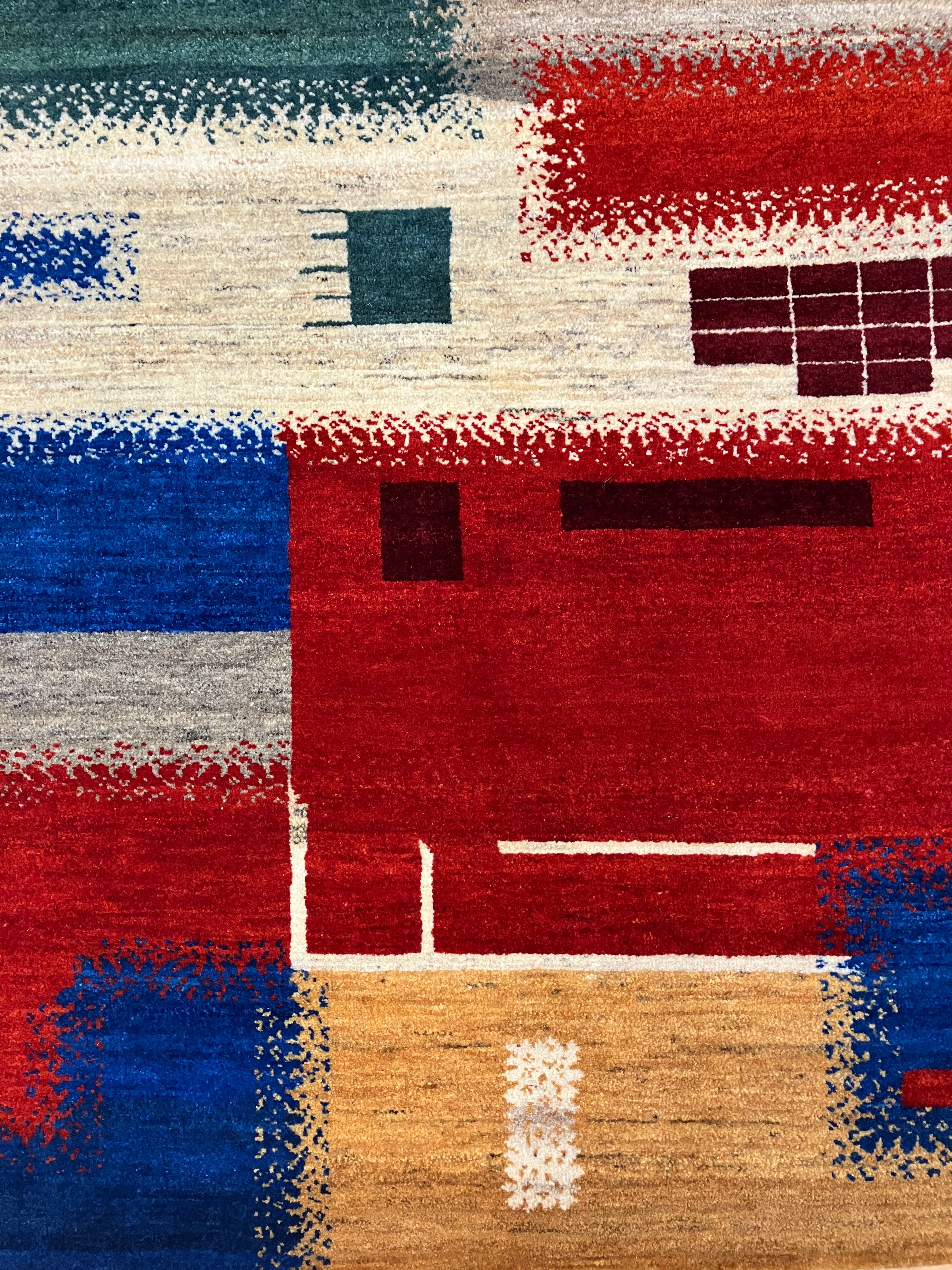 Persian Lori Gabbeh - 3' 11" x 6' 00" - Red Blue Green Multicolor - Hand Knotted Persian Wool Rug