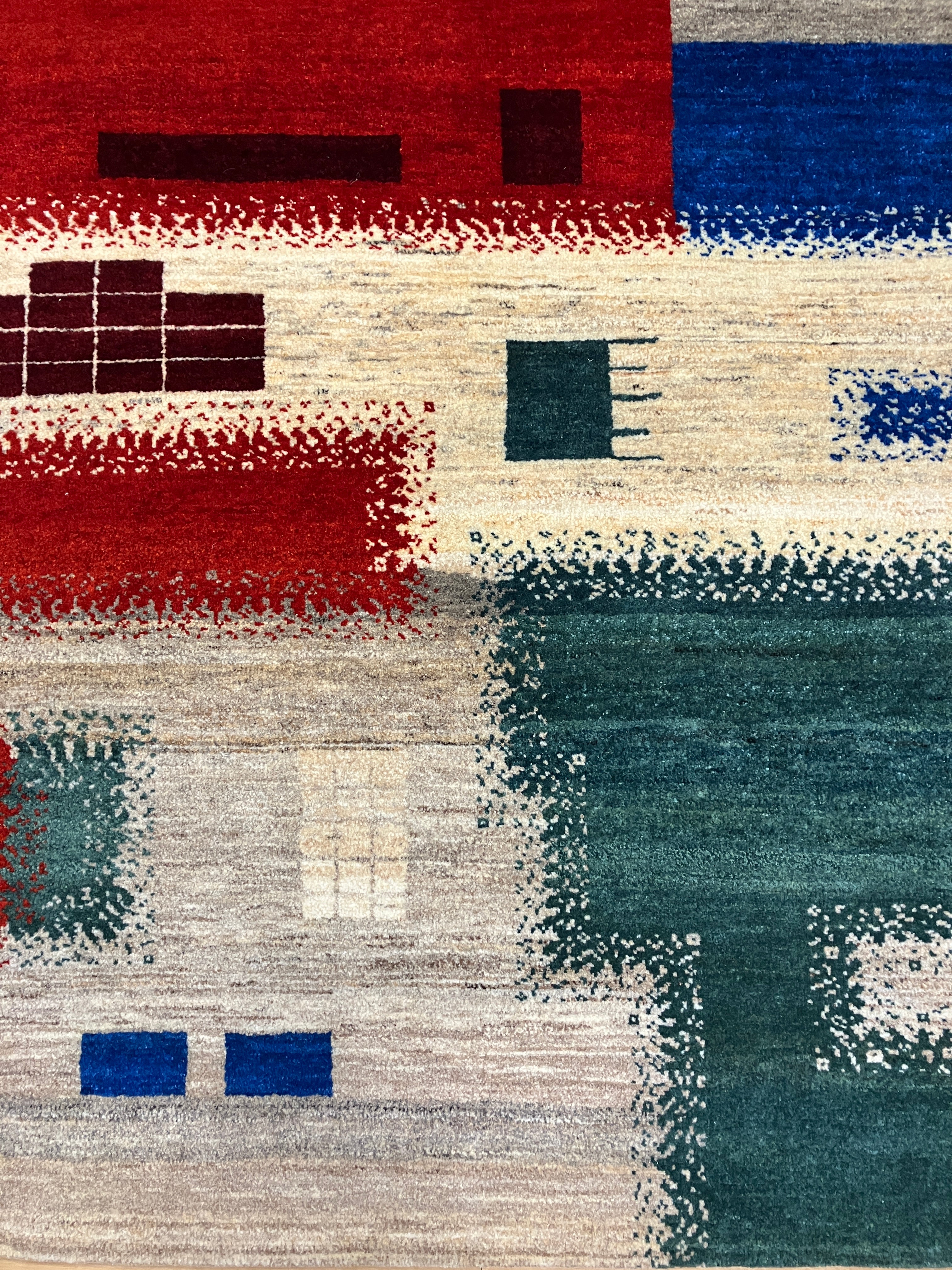 Persian Lori Gabbeh - 3' 11" x 6' 00" - Red Blue Green Multicolor - Hand Knotted Persian Wool Rug