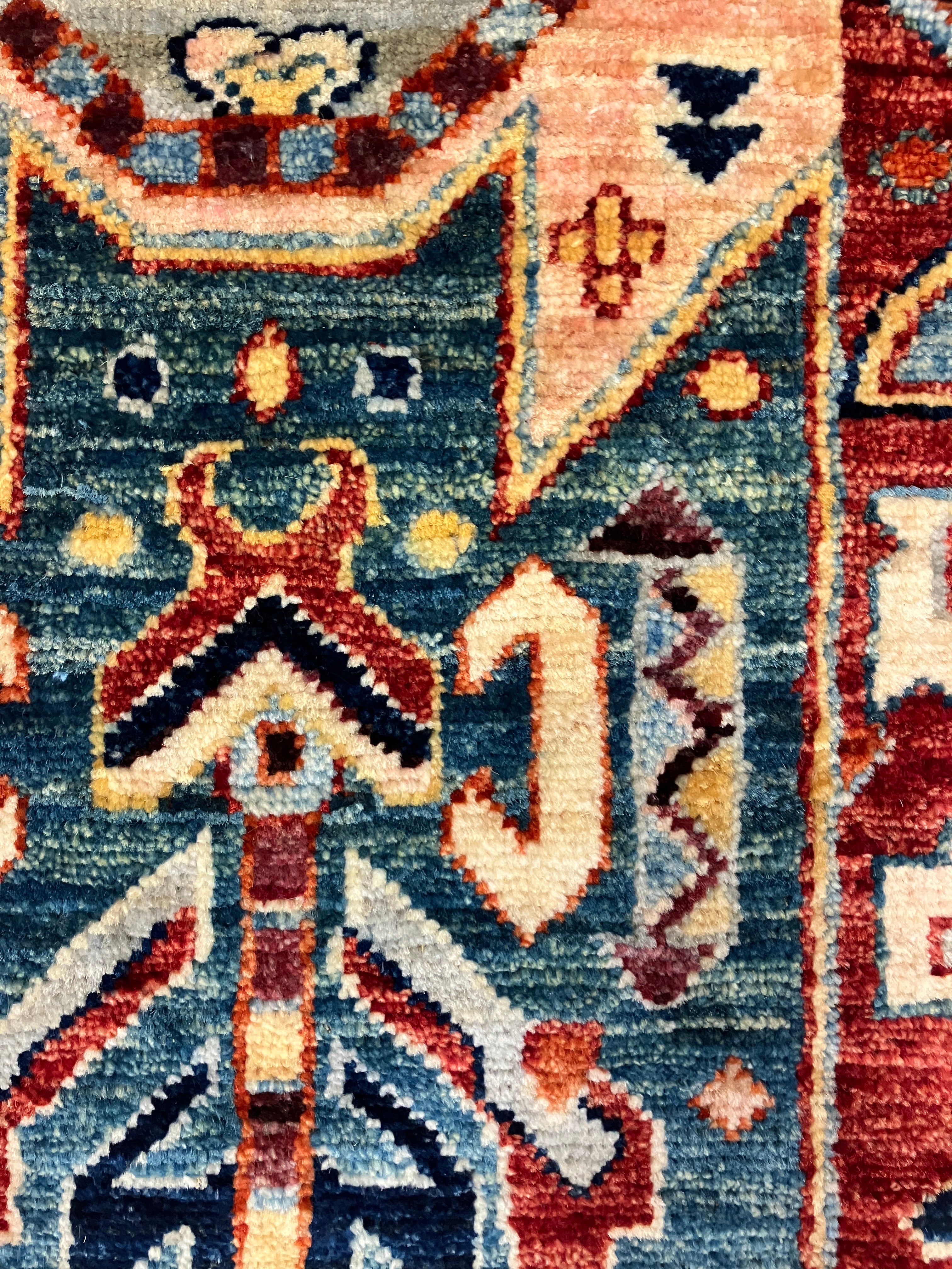 Aryana - 3' 10" x 5' 11" - Red Multicolor - Hand Knotted Aryana Area Rug - Traditional Classic Rug
