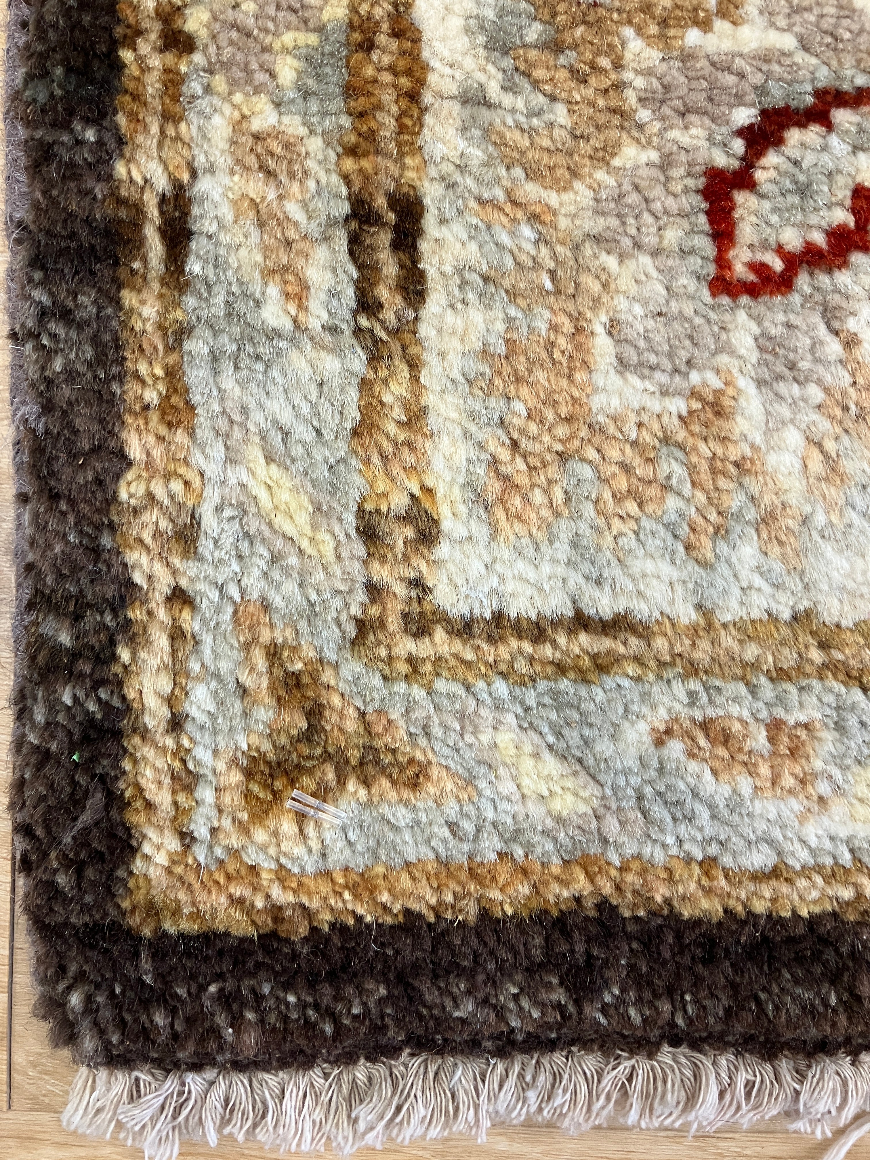 Fine Peshawar - 4' 02" x 6' 01" - Brown Ivory Red Grey - Hand Knotted Fine Peshawar Rug - Traditional Classic Rug