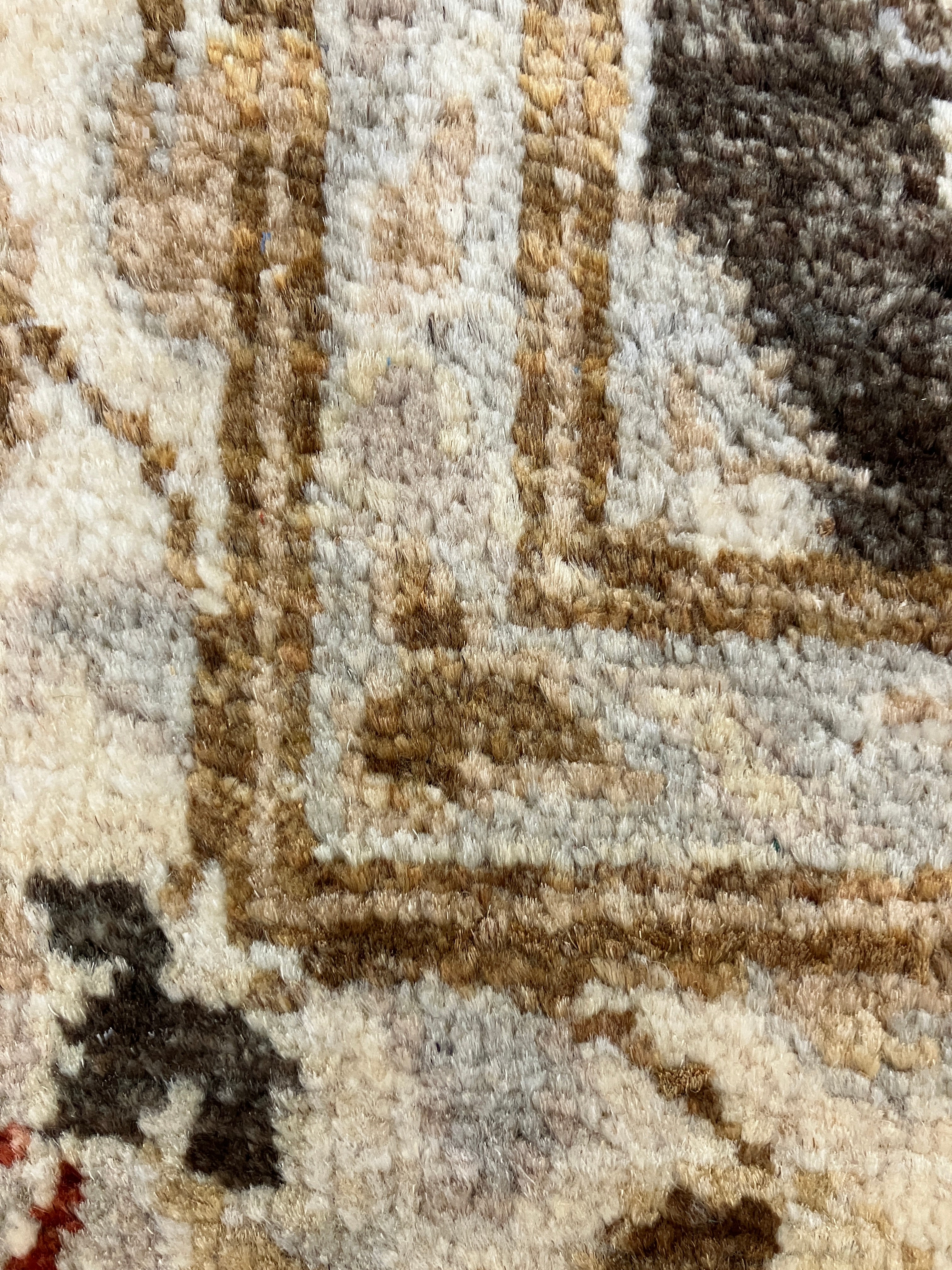 Fine Peshawar - 4' 02" x 6' 01" - Brown Ivory Red Grey - Hand Knotted Fine Peshawar Rug - Traditional Classic Rug