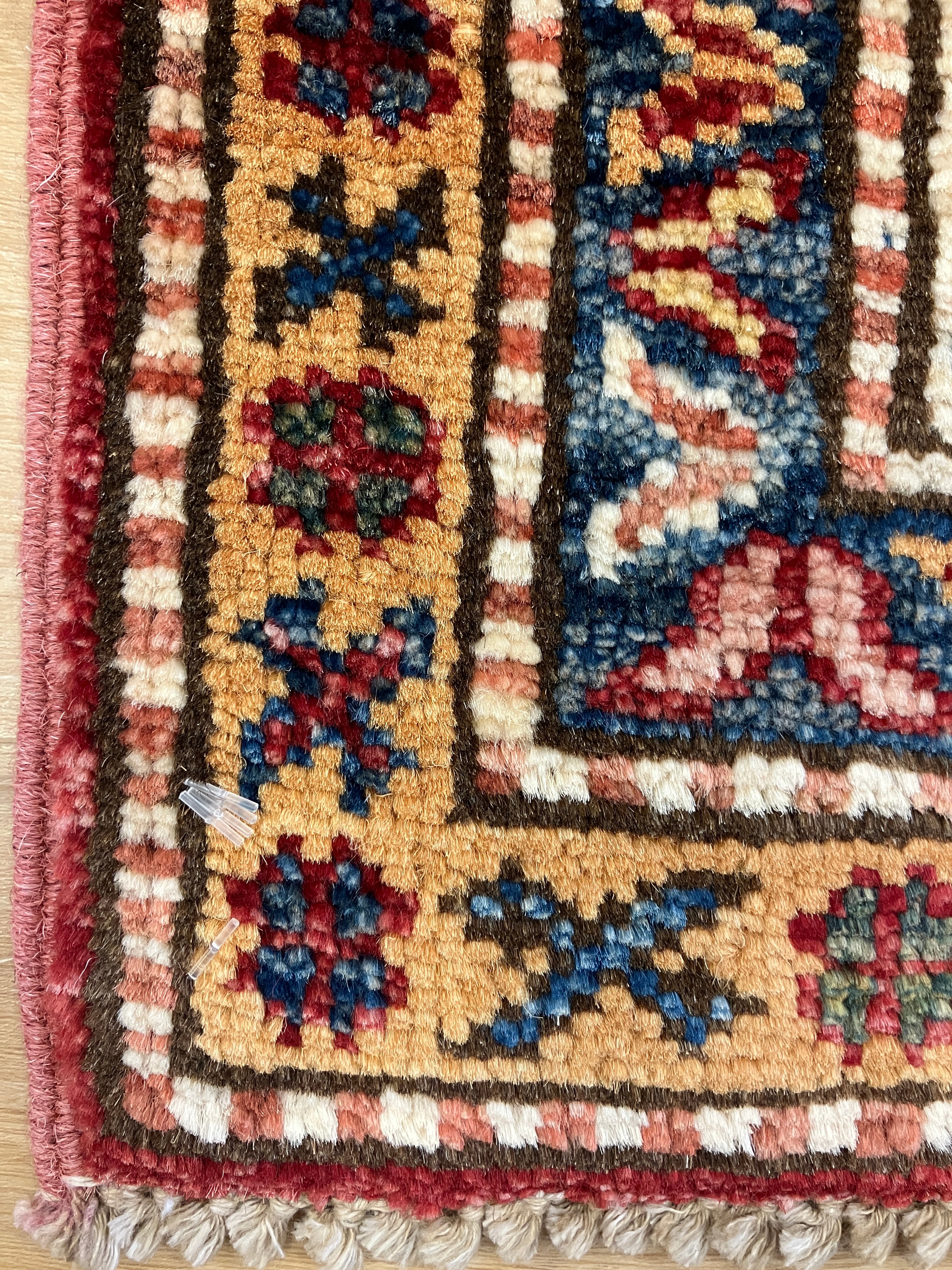 Super Kazak - 4' 00" x 5' 10" - Red Multicolor - Hand Knotted Wool Traditional Classic Super Kazak Rug