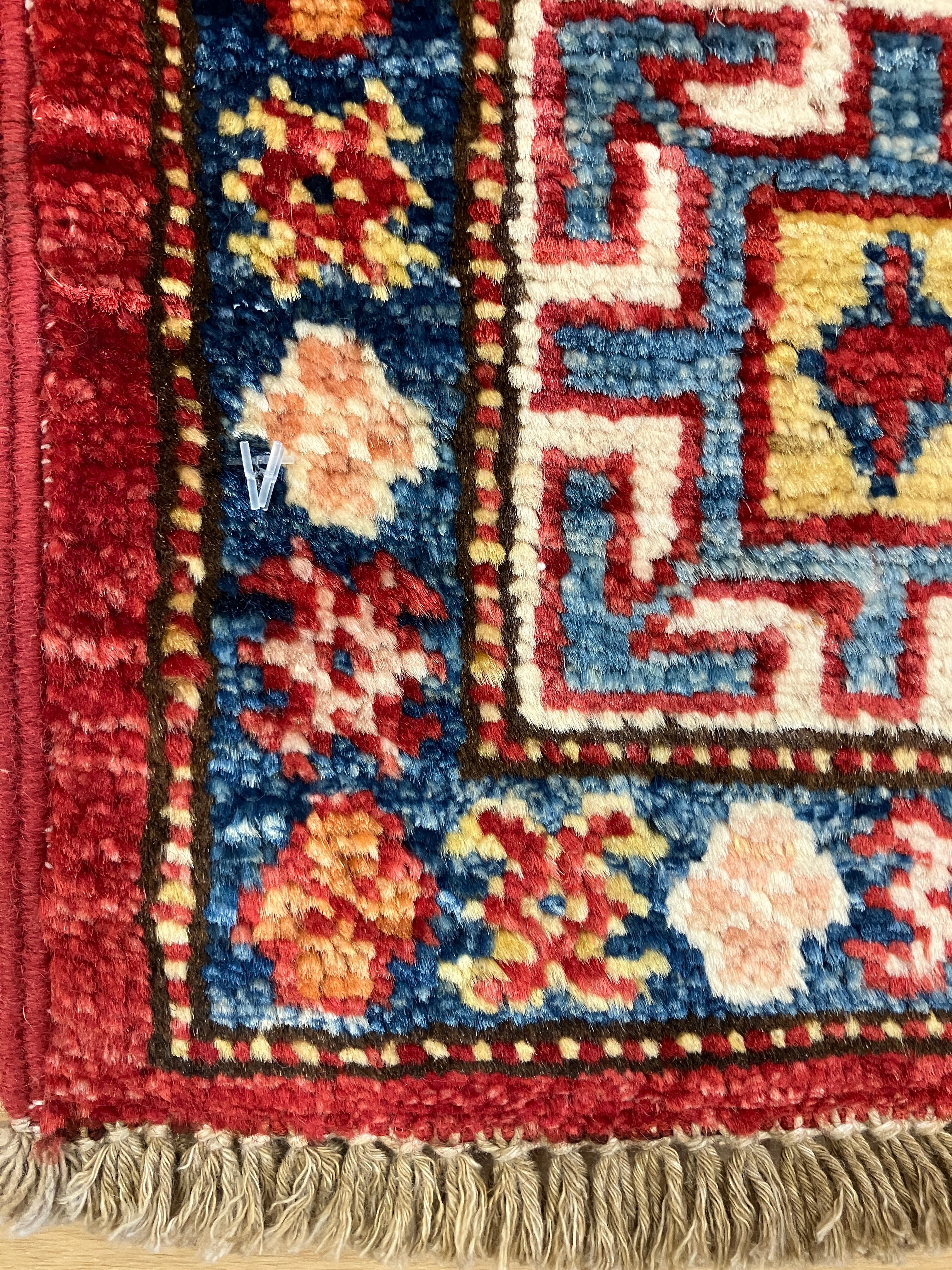 Super Kazak - 4' 00" x 6' 03" - Red Multicolor - Hand Knotted Wool Traditional Classic Super Kazak Rug