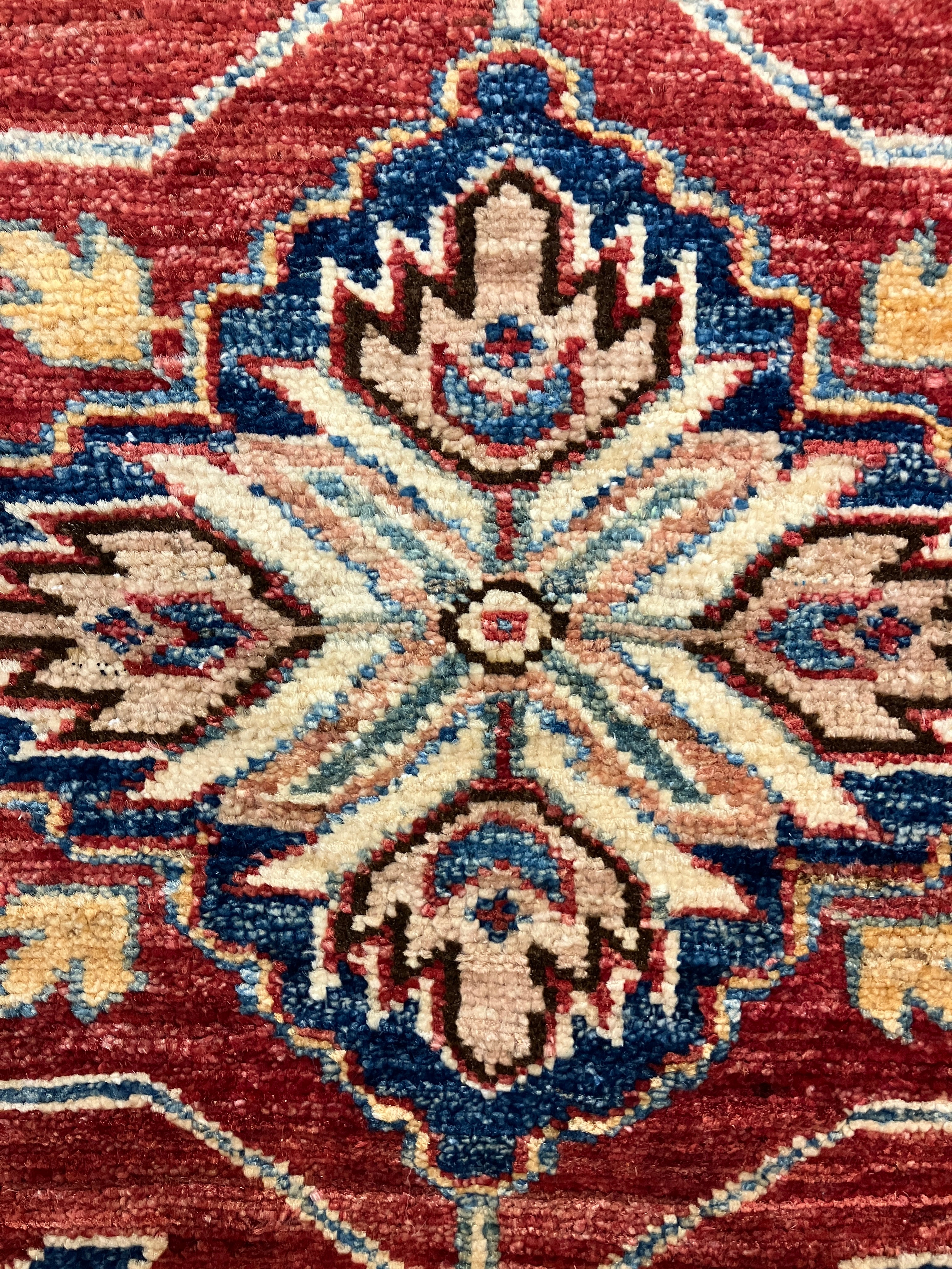 Super Kazak - 4' x 6' - Red Multicolor - Hand Knotted Wool Traditional Classic Super Kazak Rug