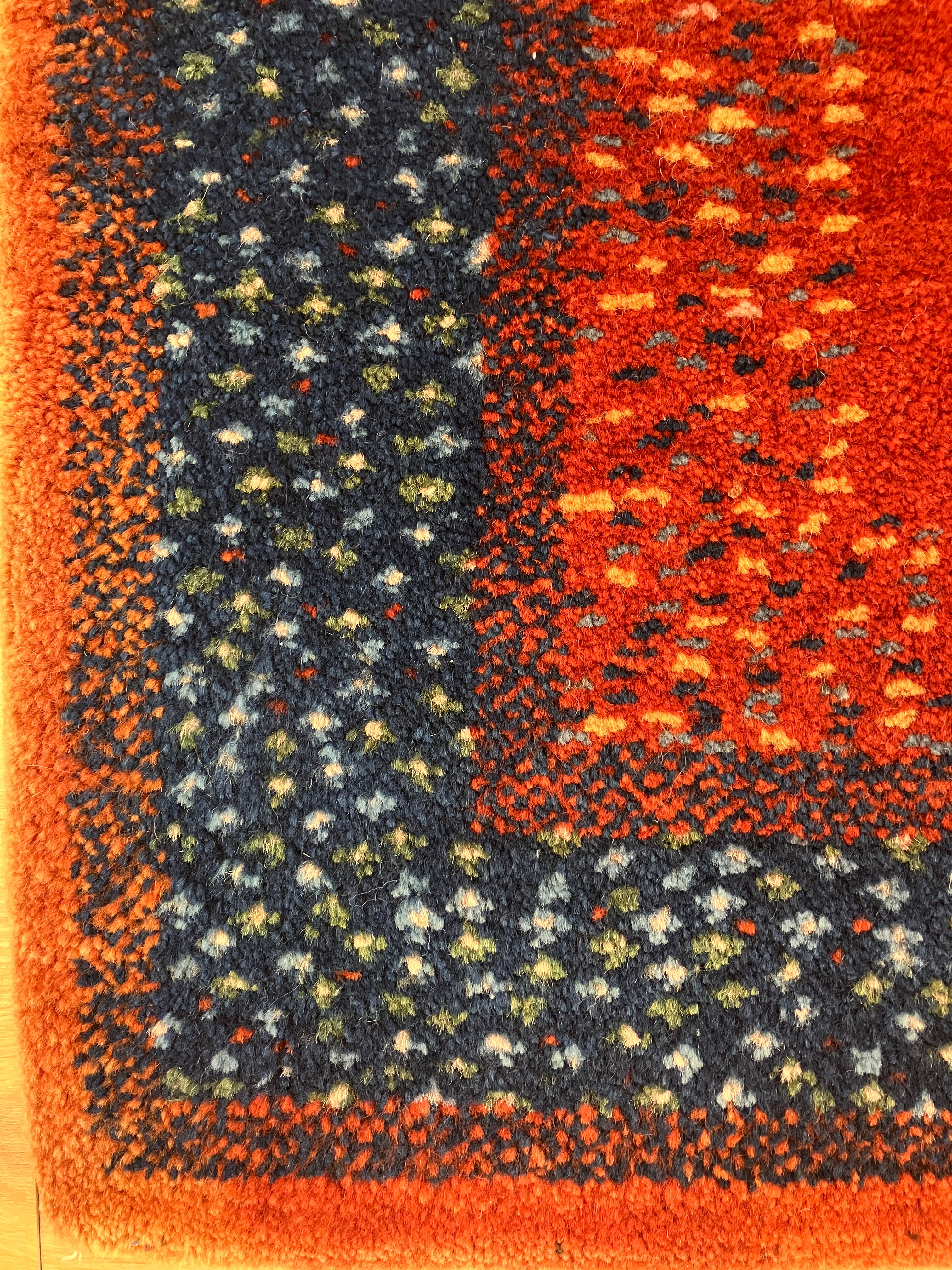 Persian Gabbeh - 4' 00" x 5' 11" - Red & Blue Multicolor - Hand Knotted Tribal Wool Rug
