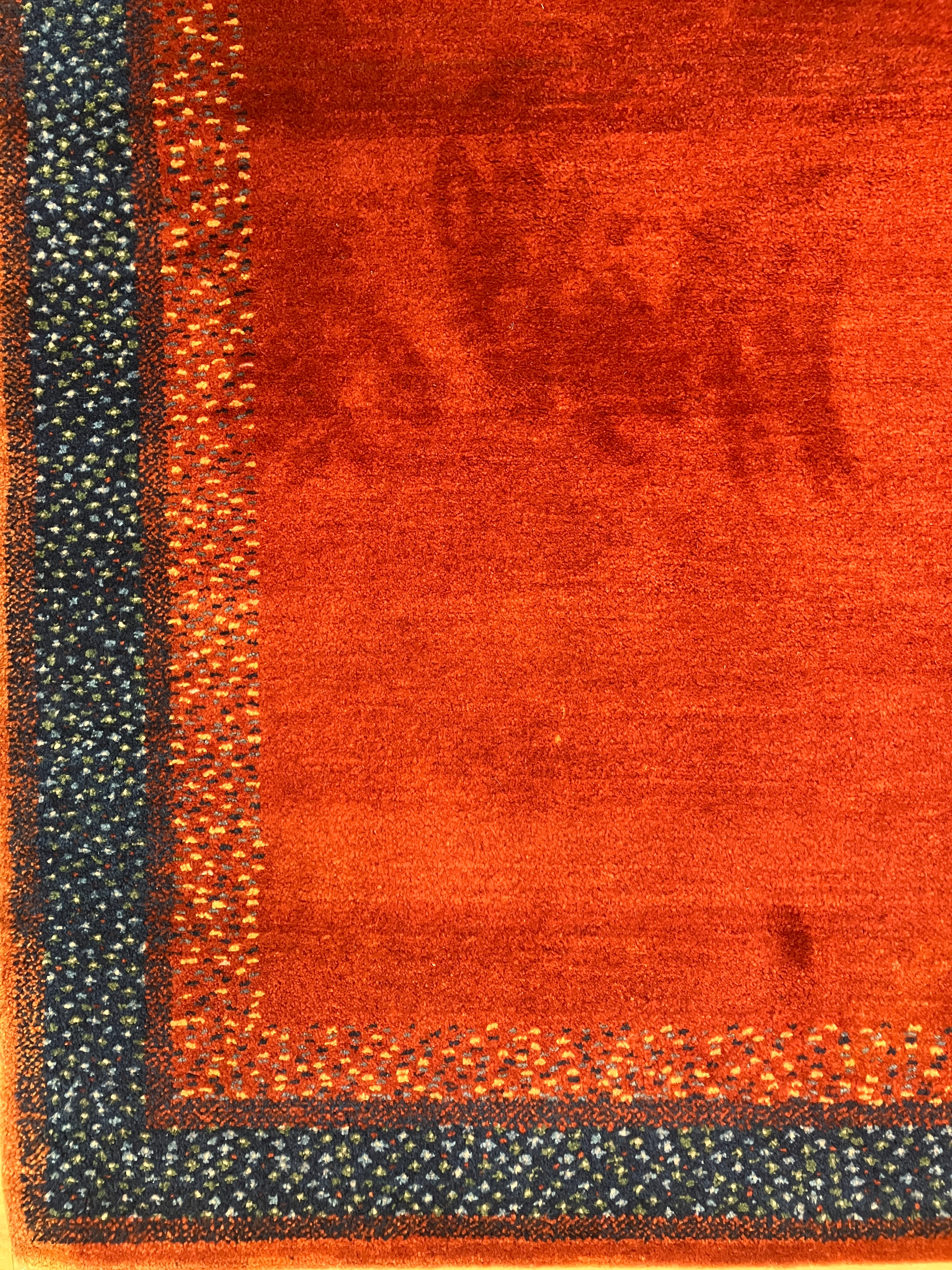 Persian Gabbeh - 4' 00" x 5' 11" - Red & Blue Multicolor - Hand Knotted Tribal Wool Rug