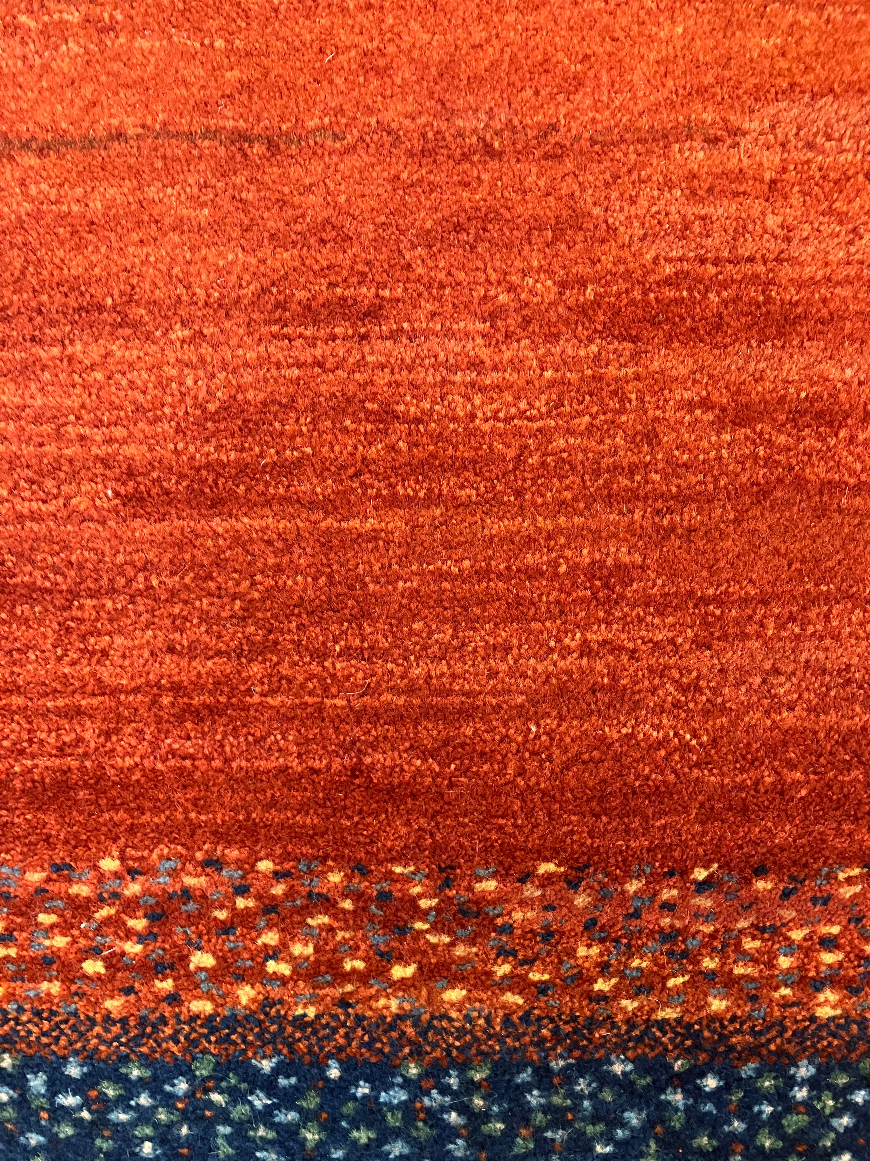 Persian Gabbeh - 4' 00" x 5' 11" - Red & Blue Multicolor - Hand Knotted Tribal Wool Rug