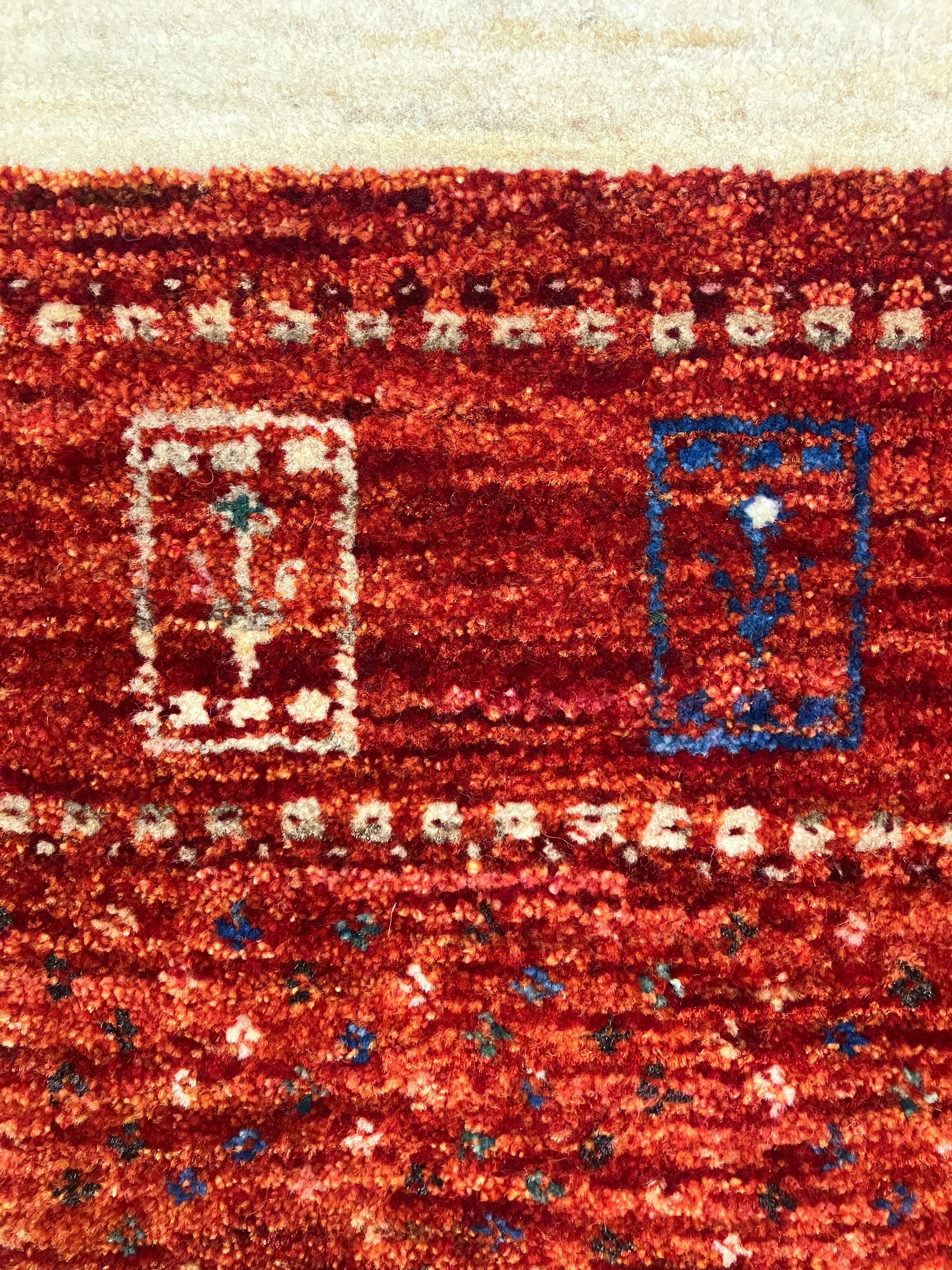 Persian Lori Gabbeh - 4' x 6' - Multicolor Primary Colors - Hand Knotted Persian Wool Rug