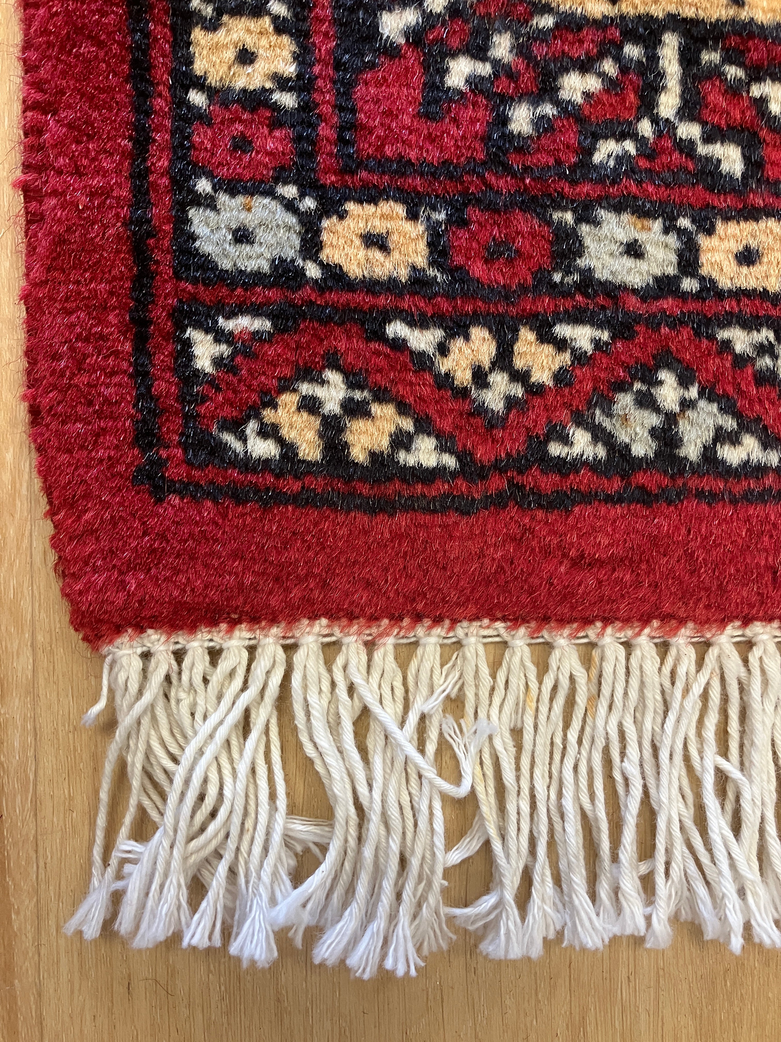 Bokhara - 2' 01" x 3' 00" Rug - Red & Black - Hand Knotted Traditional Classic Wool Rug